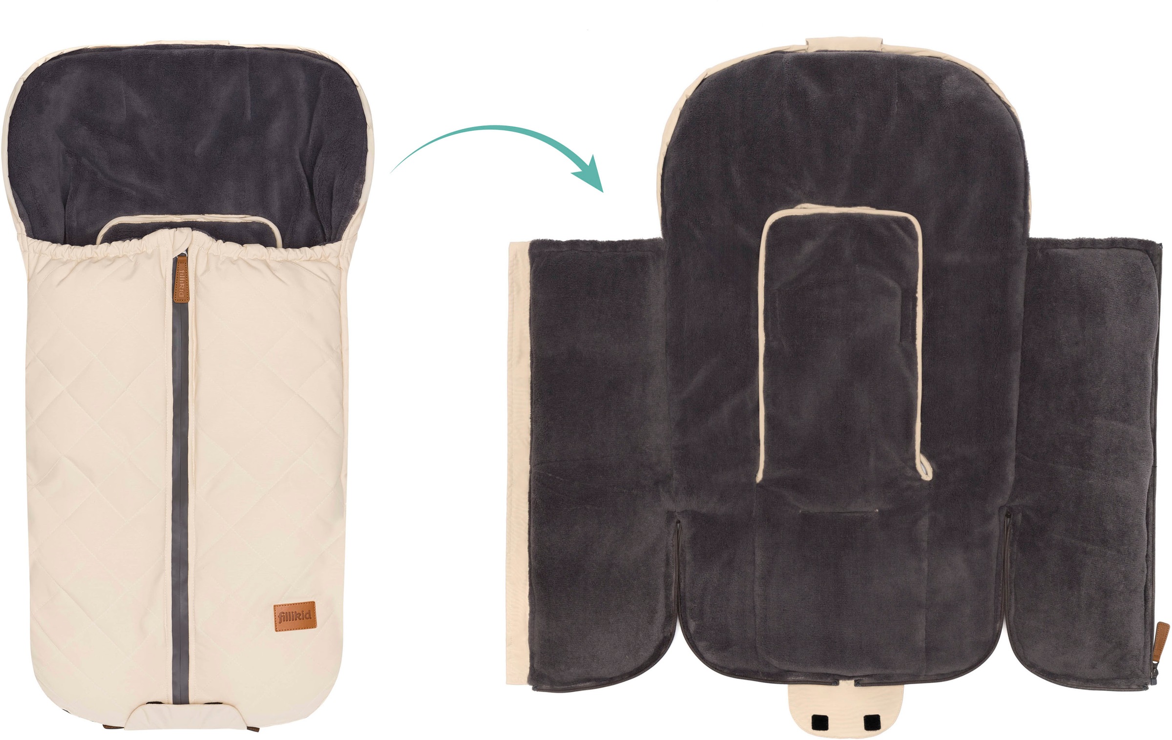 Fillikid Fußsack »Nevado, Winterfußsack, ivory«