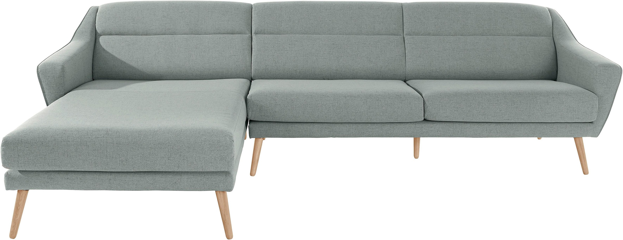 andas Ecksofa "Bille L-Form", mit Naht im Rückenkissen und Beinen aus Eiche günstig online kaufen