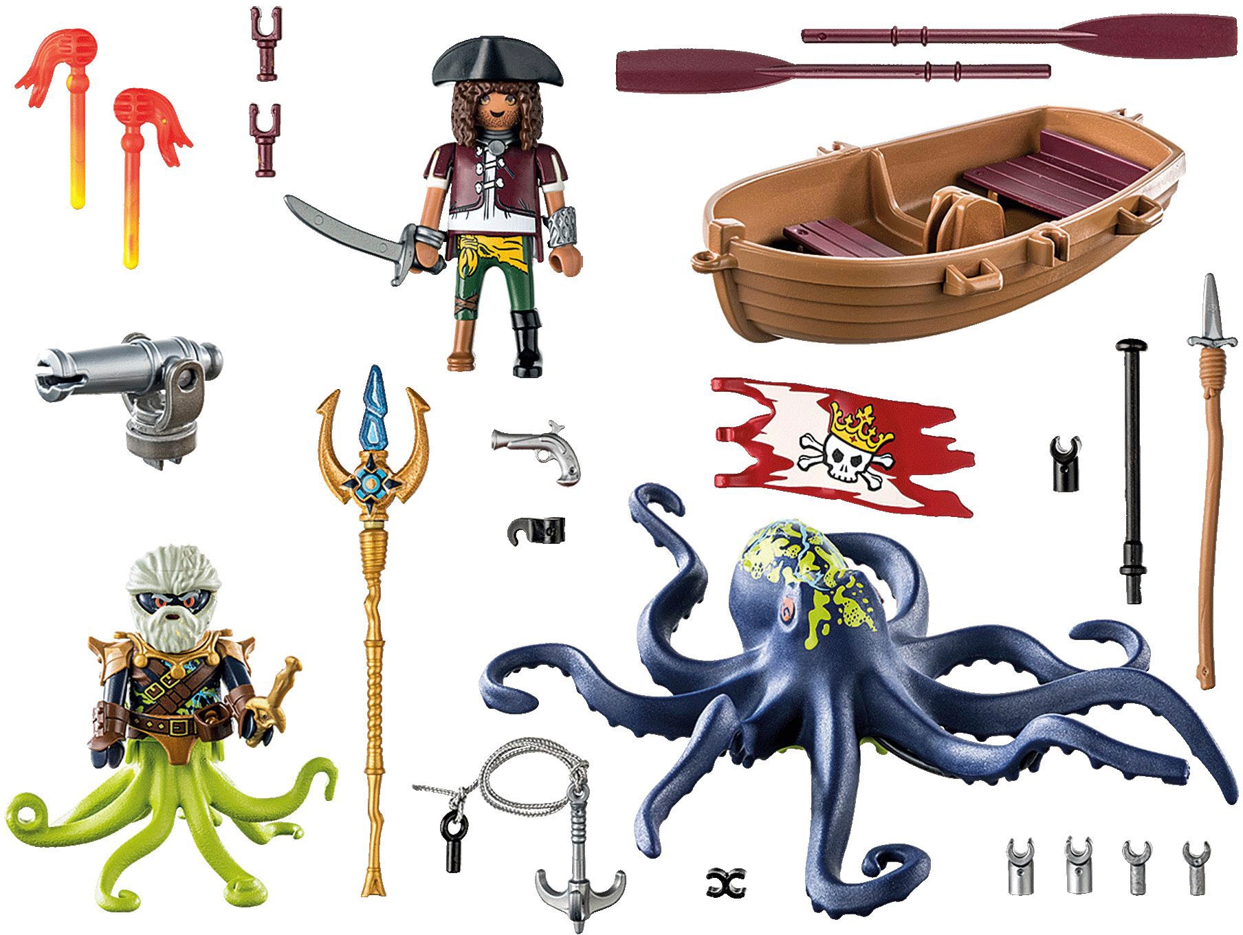 Playmobil® Konstruktions-Spielset »Kampf gegen den Riesenoktopus (71419), Pirates«, (44 St.), Made in Europe