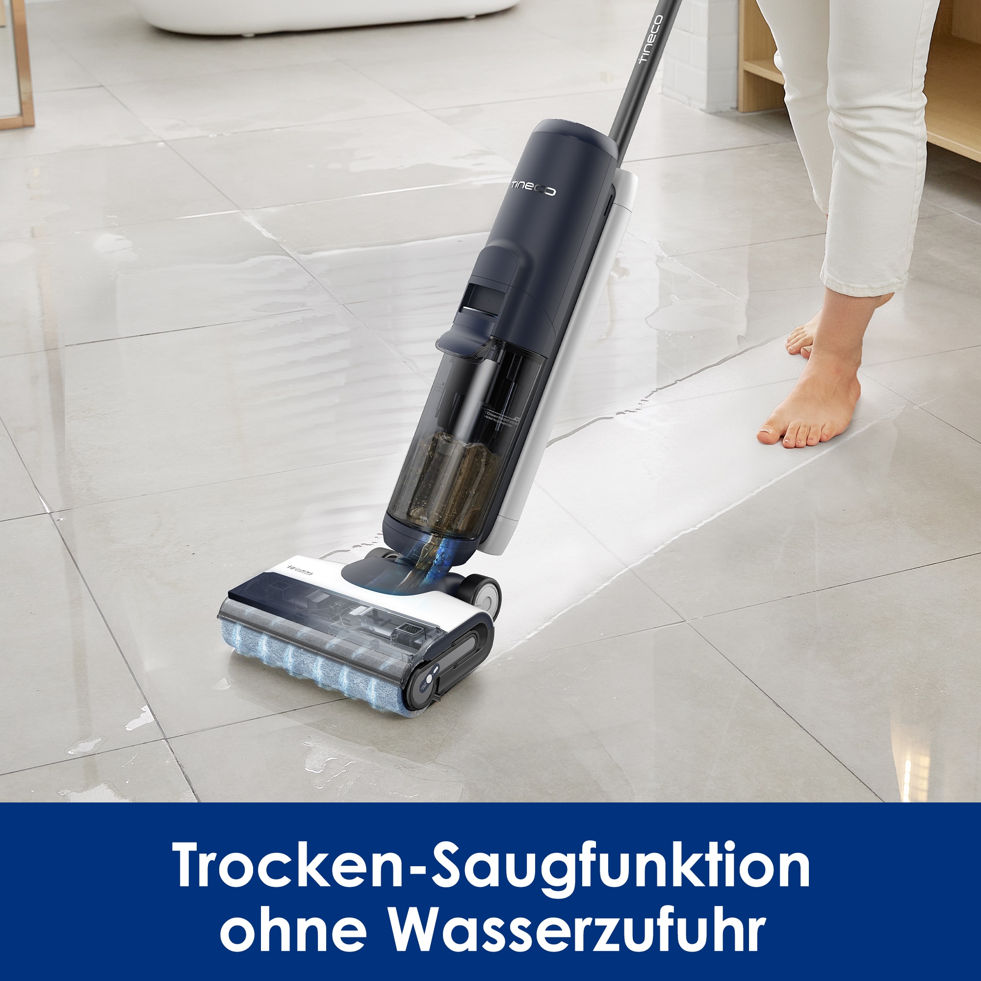 Tineco Nass-Trocken-Sauger »Floor One S6 Flashdry PET, 70° Grad Heißluft-Trocknung, 35 Min Akku«, Trockensaugen, automatische Anpassung der Saugleistung, Tierhaarfilter