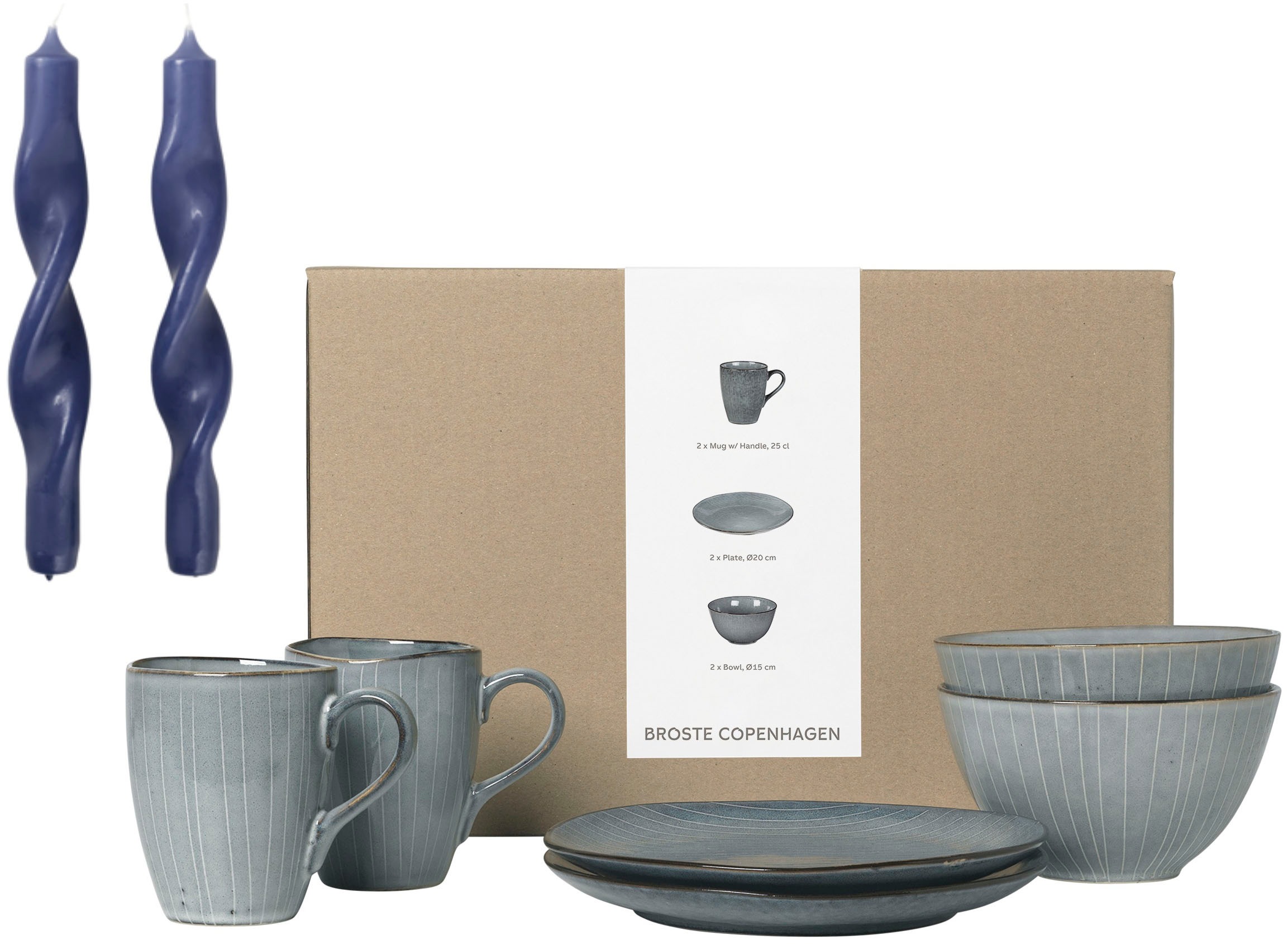 Broste Copenhagen Frühstücks-Geschirrset »Nordic Sea, inklusive 1 Packung T günstig online kaufen