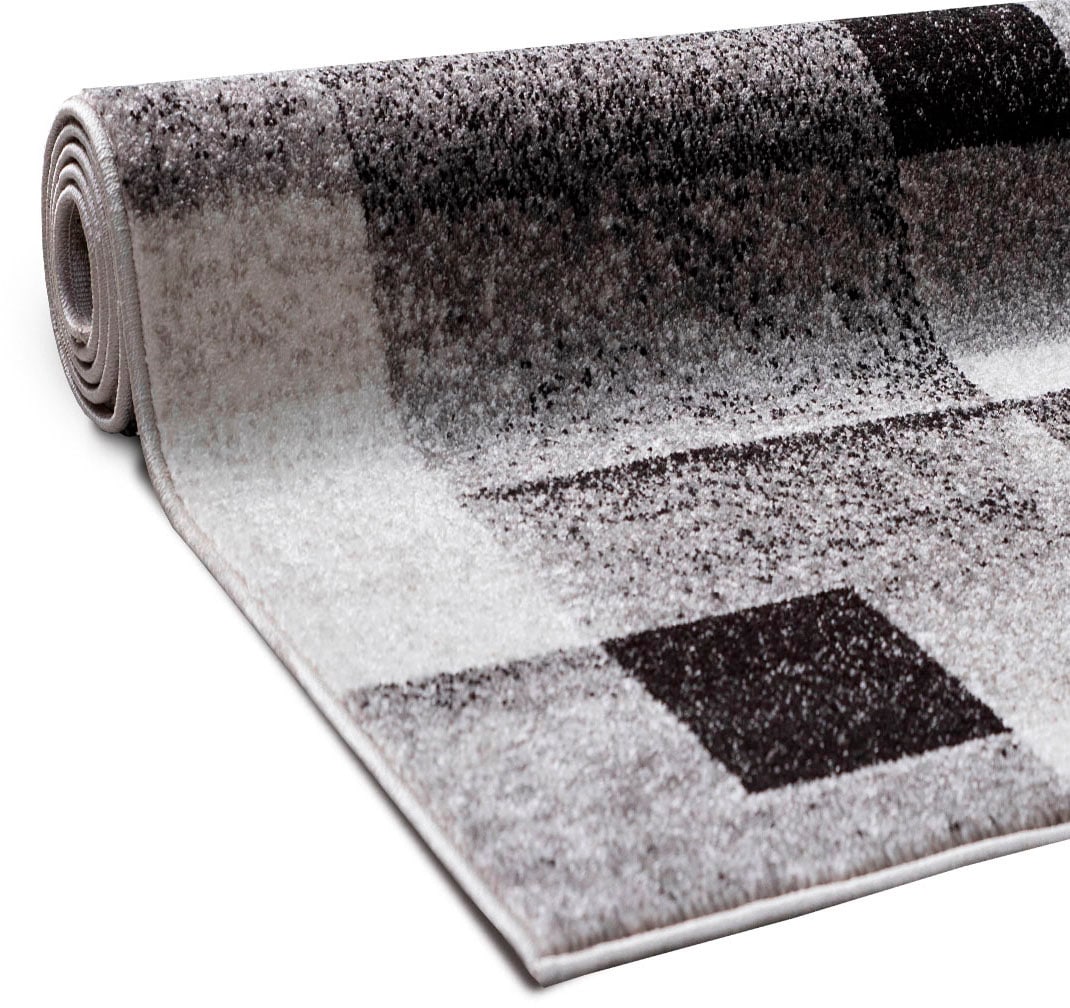 my home Teppich »Corine«, rechteckig, 9 mm Höhe, mit besonders weichem Flor, Kurzflor, modernes Karo-Design, grafisch