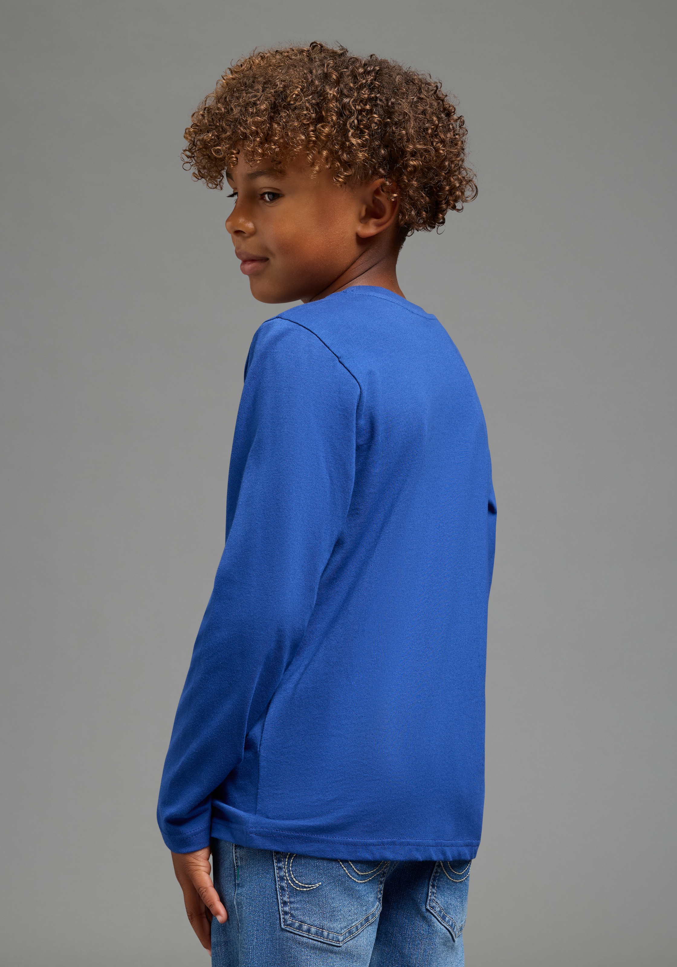 Scout Langarmshirt »3er Packung Shirt mit coolen Sprüche-Prints - NEU von SCOUT« Packung, 3,  Basic-Passform, mit modischem Druck und Badge