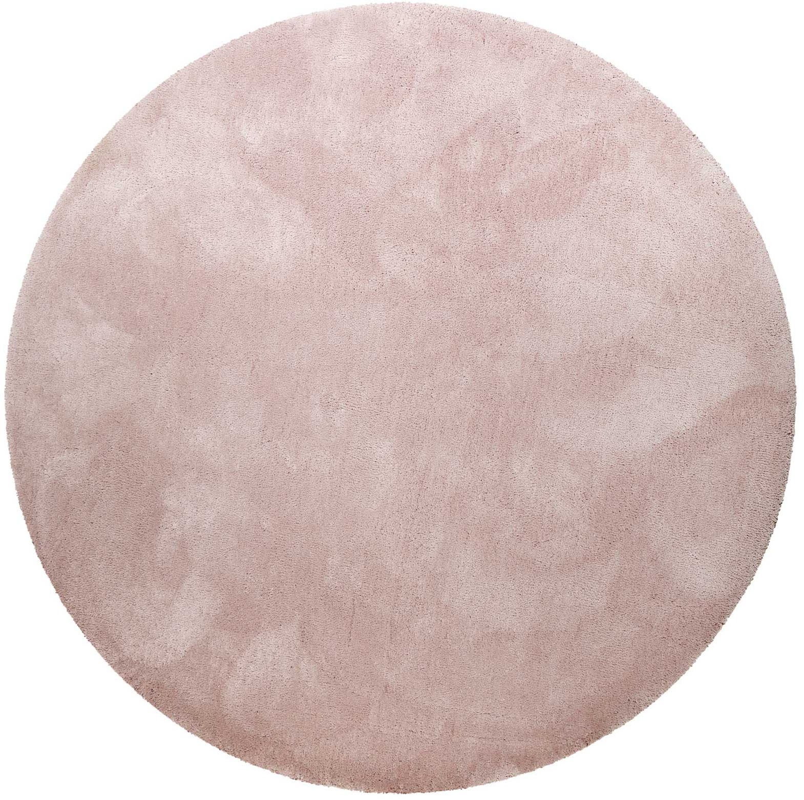 Homie Living Teppich »Pisa«, rund, 25 mm Höhe, Hochflor, Microfaser, uni, w günstig online kaufen