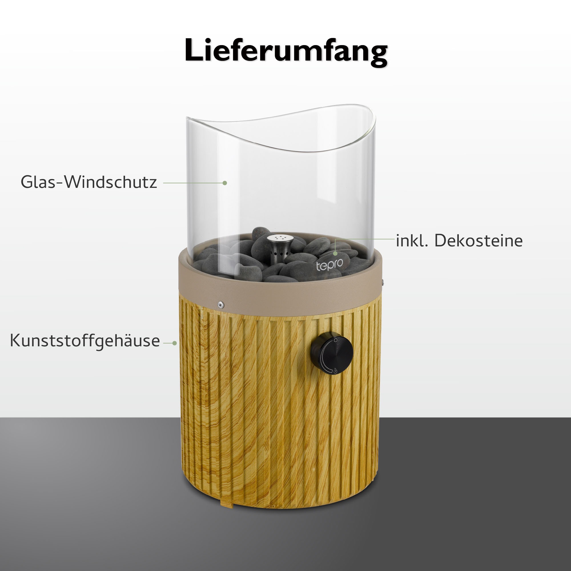 Tepro Feuerstelle »Tisch-Gasfeuerstelle mit Dekosteinen«