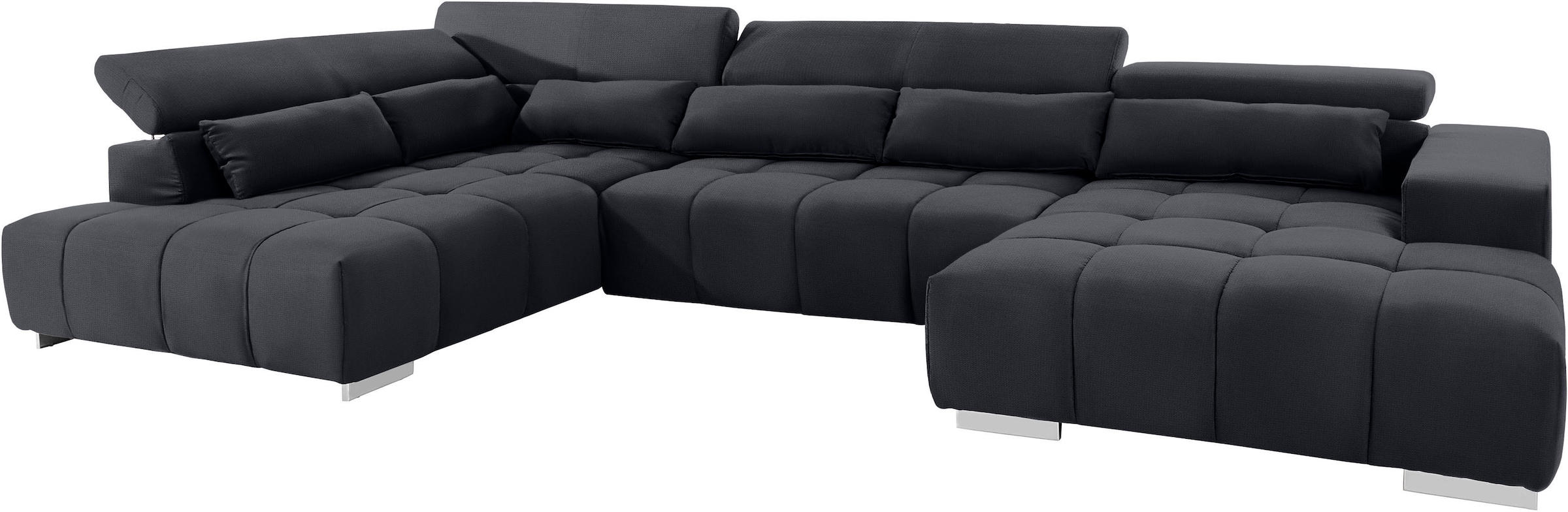 COTTA Wohnlandschaft »Orion U-Form«, mit Kopfteilverstellung & 6 Nierenkissen