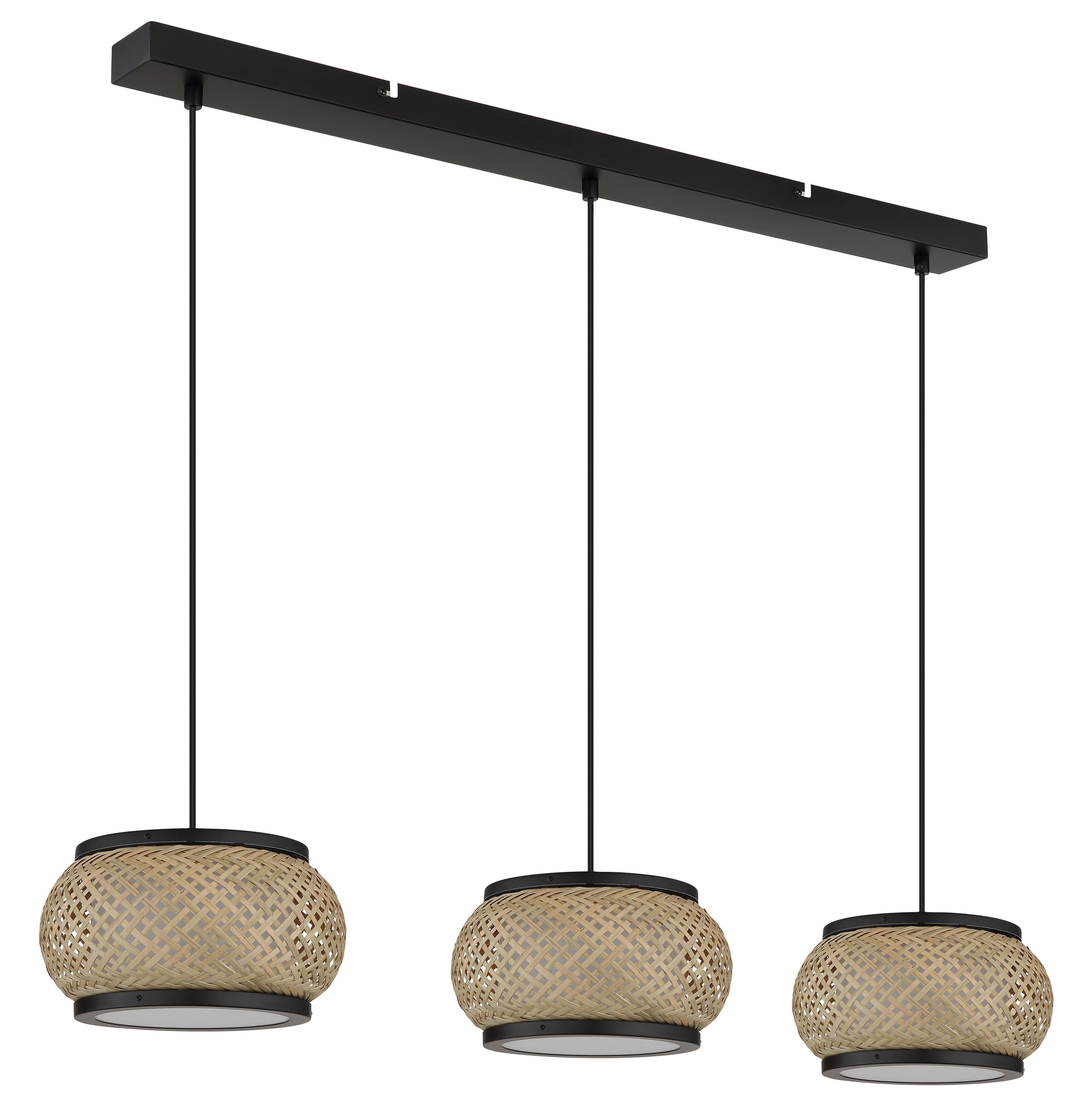 GLOBO LIGHTING Hängeleuchte »BAMBORA« LED-Modul 1 Stk. Schwarz Bambus Hängeleuchte linear LED CCT 920mm