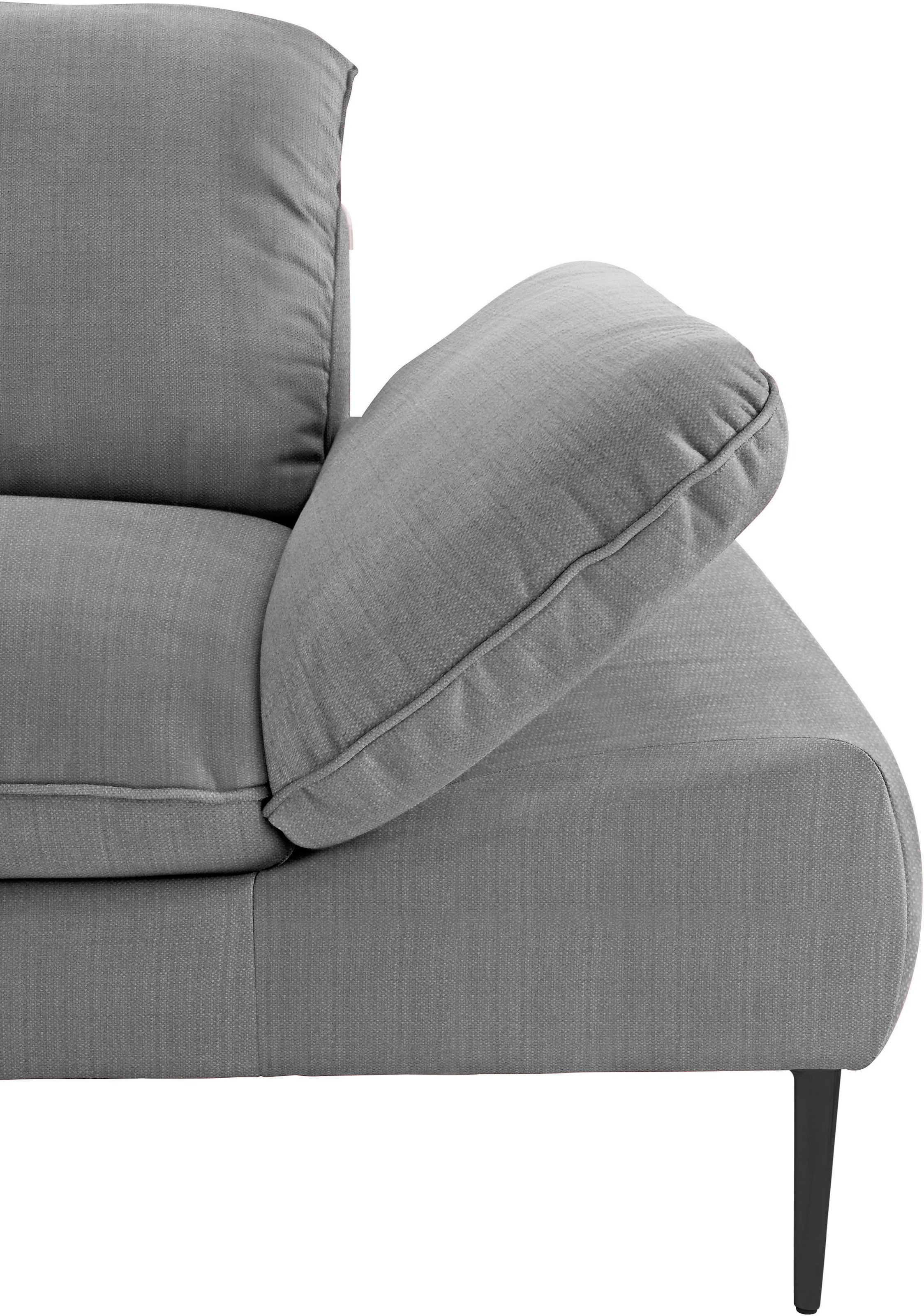 W.SCHILLIG Ecksofa »enjoy&MORE, Designsofa, elegant und bequem, L-Form«, Sitztiefenverstellung, Füße schwarz pulverbeschichtet, Breite 310 cm