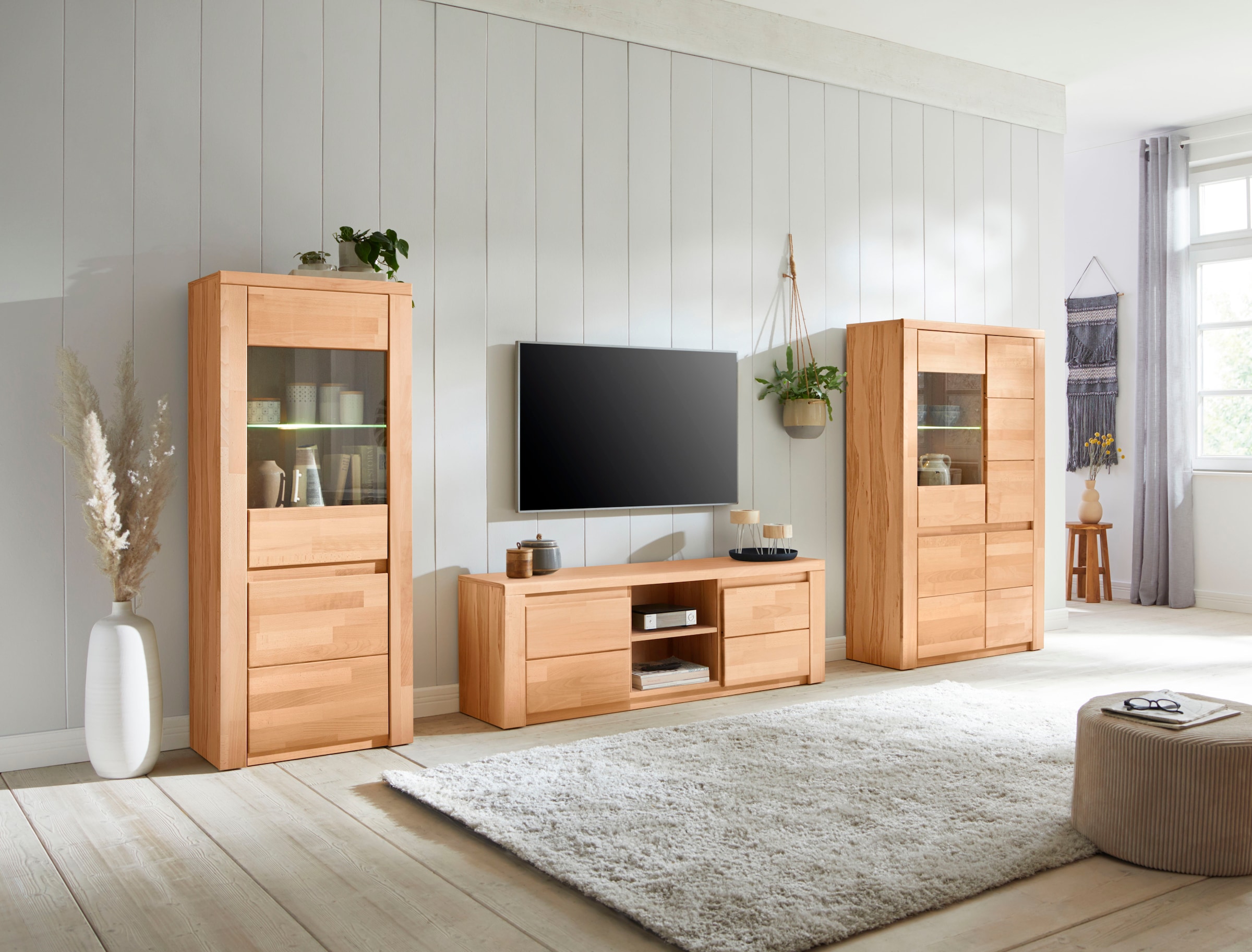 Home affaire Wohnwand »Burani«, (Set, 3 St.), teilmassives Holz günstig online kaufen