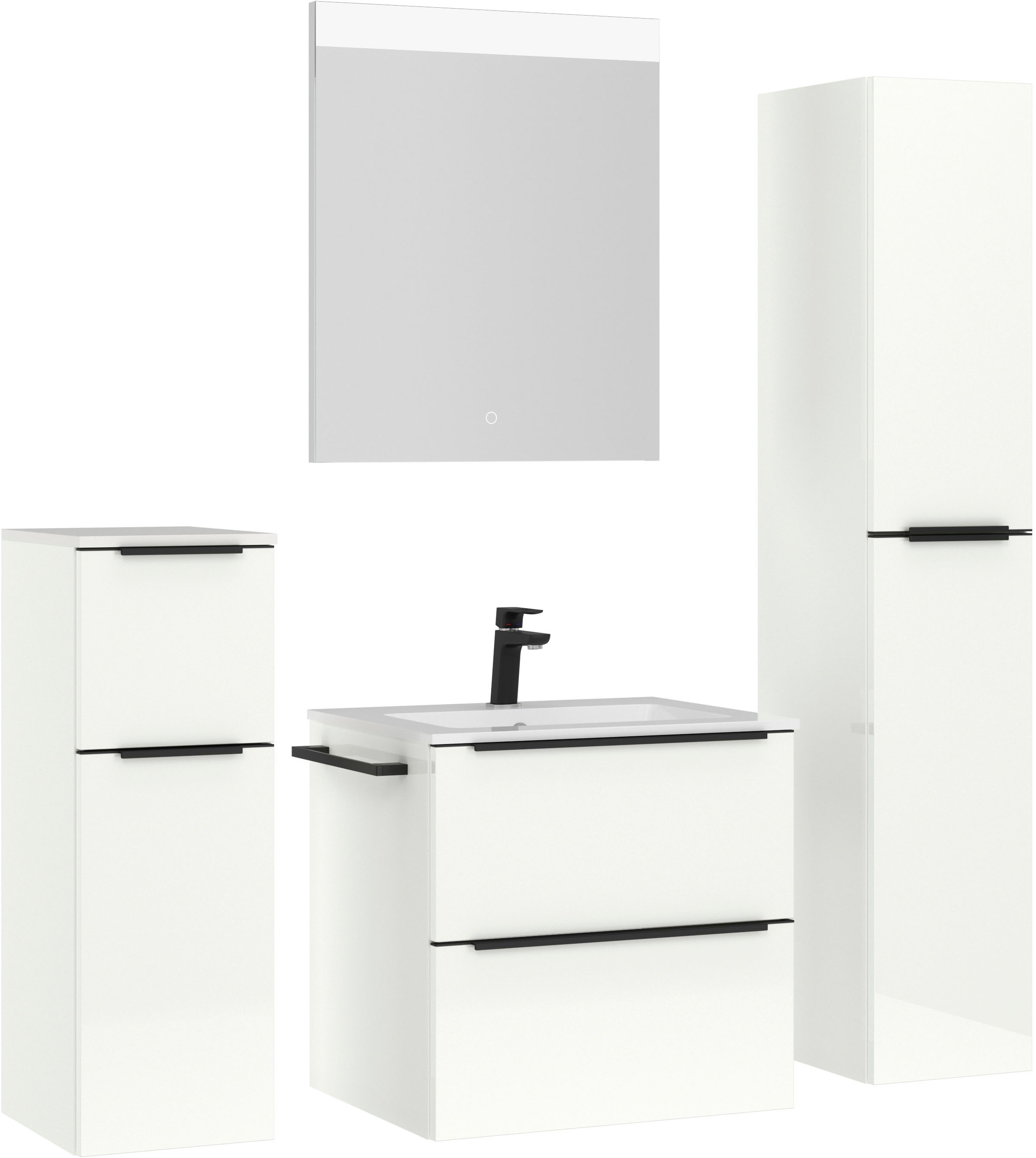 nobilia® Badmöbel-Set »Levere« vormontiert, mit Soft-Close, 4 Stk. tlg. günstig online kaufen