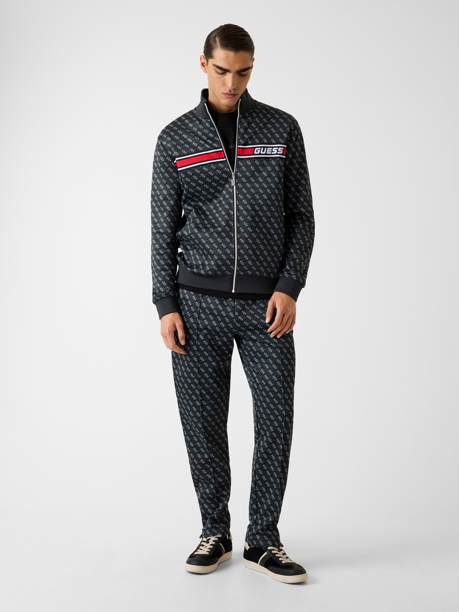 Guess Sweatjacke »KORBIN« Stehkragen, Regular Fit, Eingrifftaschen