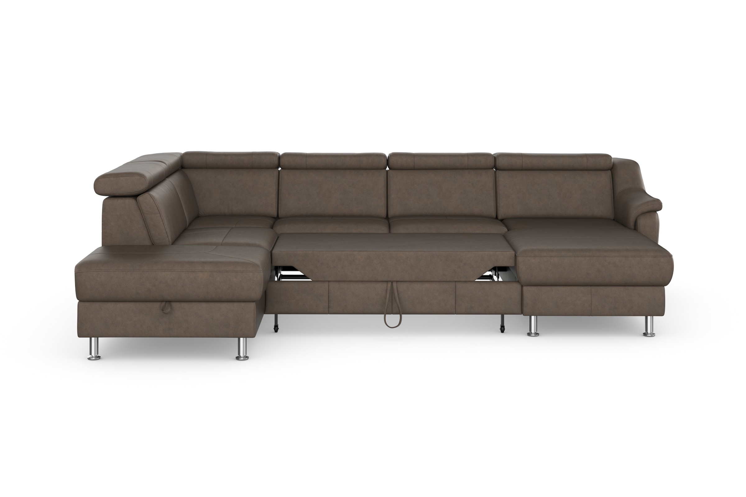 sit&more Wohnlandschaft »Freetown U-Form«, Kopfteilverstellung und Federkern, wahlweise mit Bettfunktion