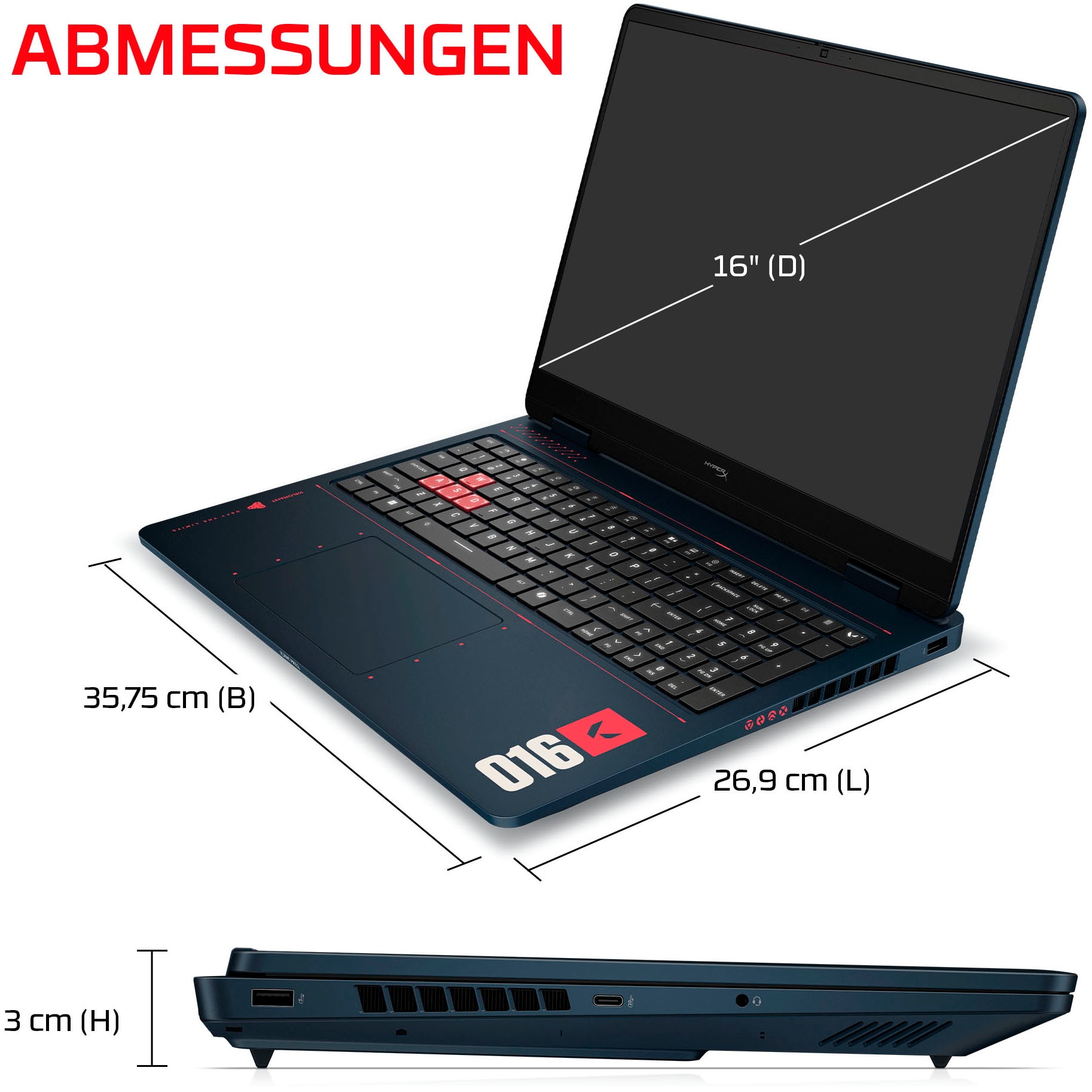 HP Gaming-Notebook »16-ap1099ng« 40,6 cm / 16 ″ AMD Ryzen 9 GeForce RTX 5070 1.000 GB SSD