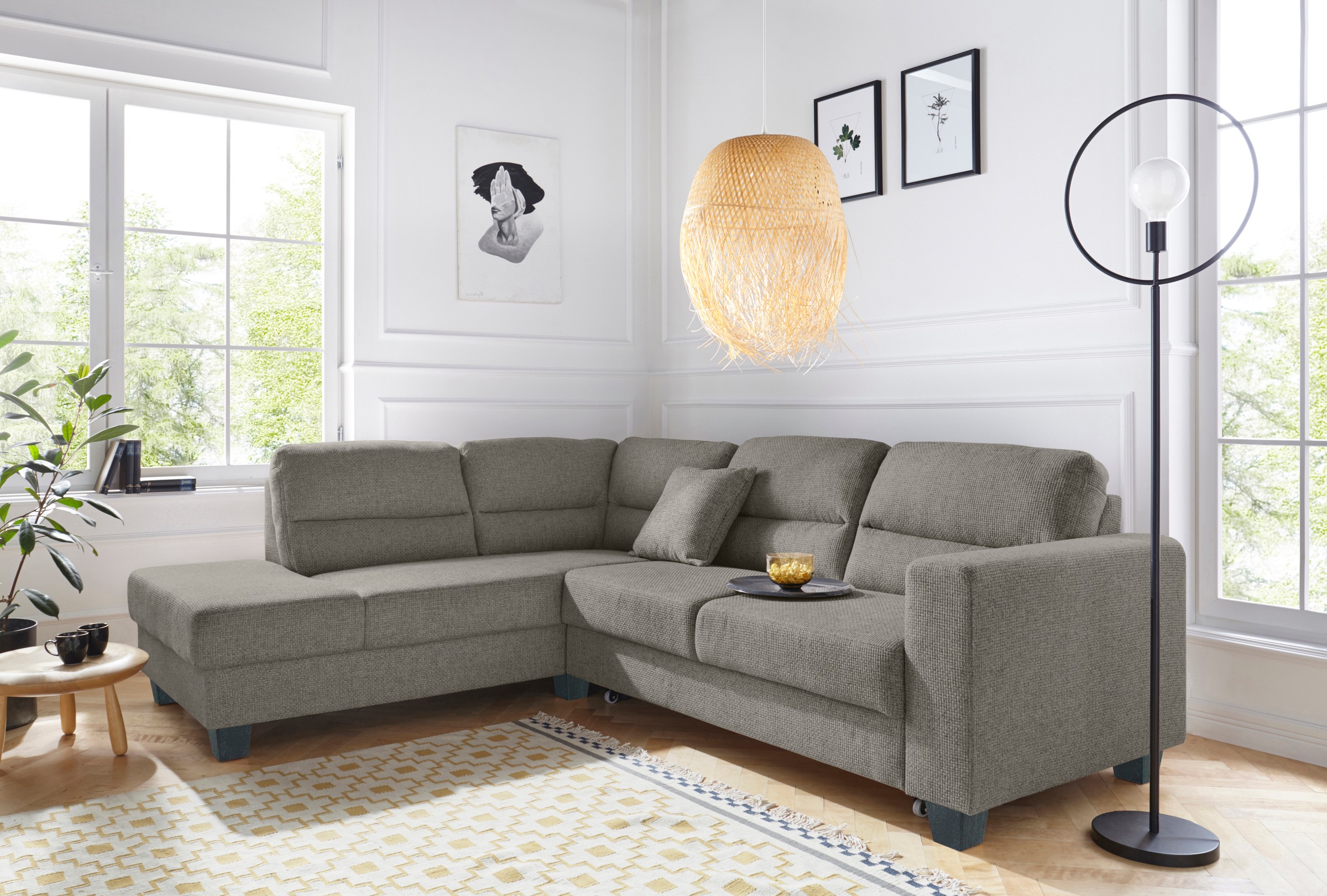 TRENDMANUFAKTUR Ecksofa »Chamber, zeitlos und modern, hoher Sitzkomfort, L- günstig online kaufen