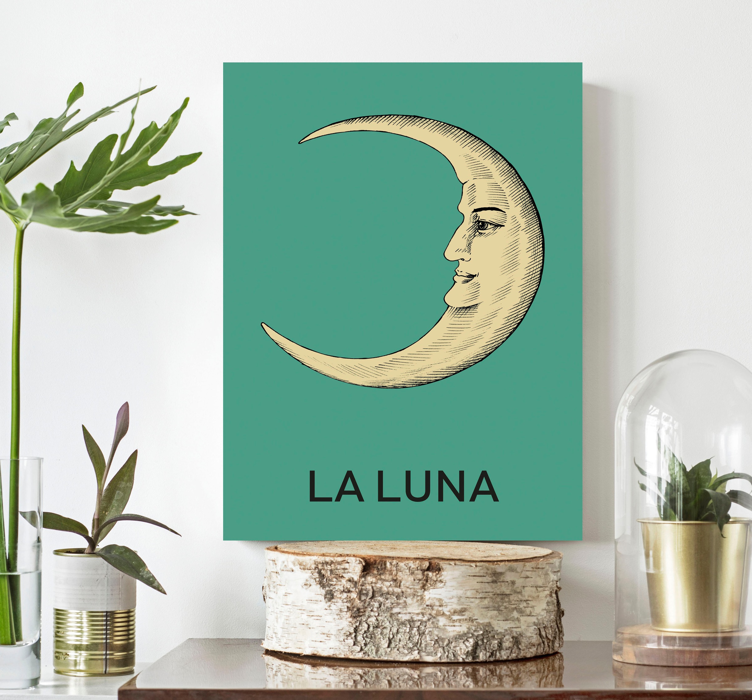 queence Leinwandbild »Der Mond«, Kunst-Modern-Schriftzug, Premium-Leinwands günstig online kaufen