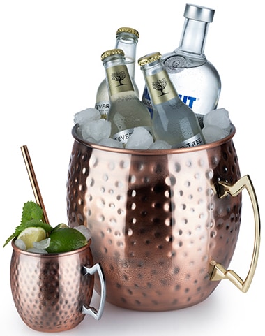 Buddy's Wein- und Sektkühler »Buddy´s Bar«, (1 tlg.), Moscow Mule, 5 l Volumen, Hammerschlag-Effekt, gehämmert, H. 21 cm