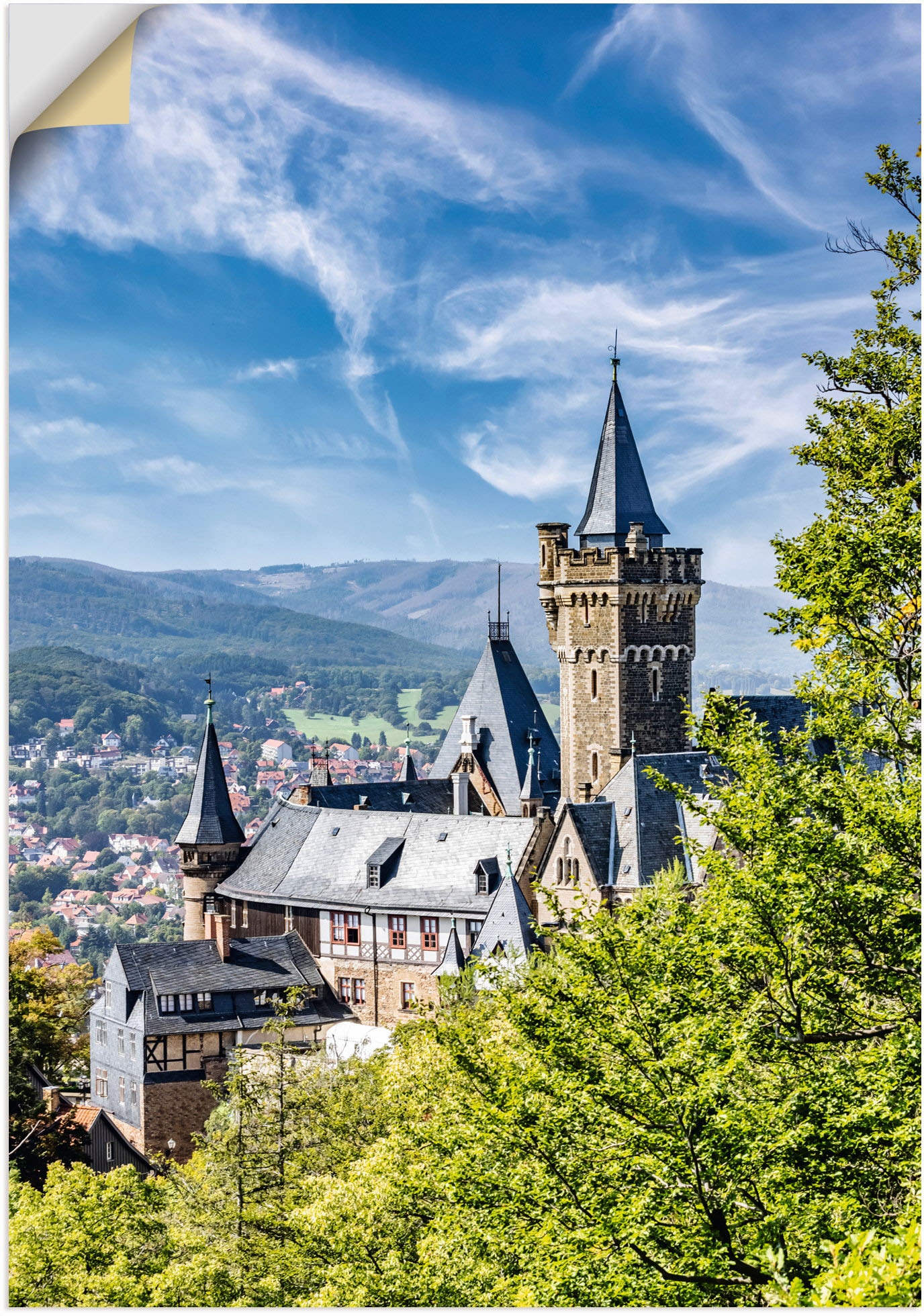 Artland Wandbild »Agnesberg das Schloss Wernigerode«, Deutschland, (1 St.), als Alubild, Leinwandbild, Wandaufkleber oder Poster in versch. Größen