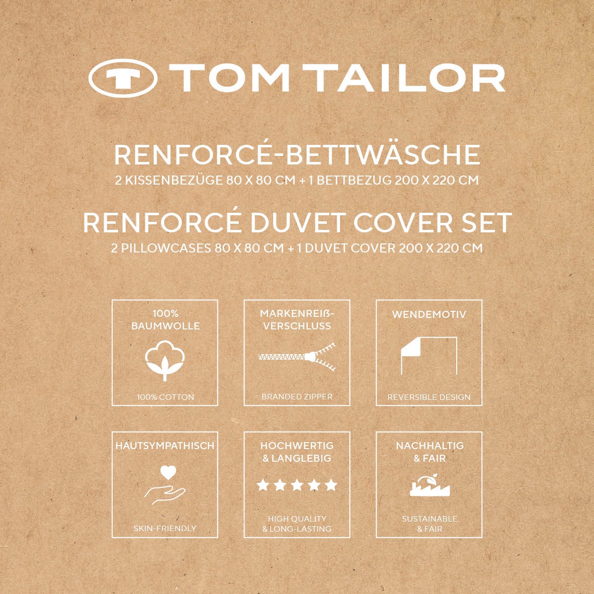 TOM TAILOR HOME Bettwäsche »LARGE CHECK in Gr. 135x200cm oder 155x220cm«, new bedroom, gewebtes Label