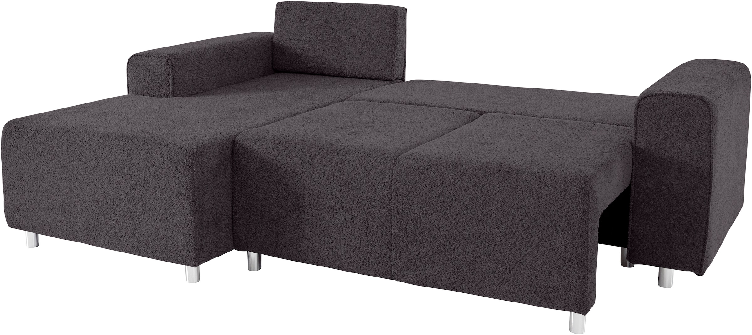 Home affaire Ecksofa »Györ«, L-Form, wahlweise mit Bettfunktion und Bettkasten incl. 2 Zierkissen