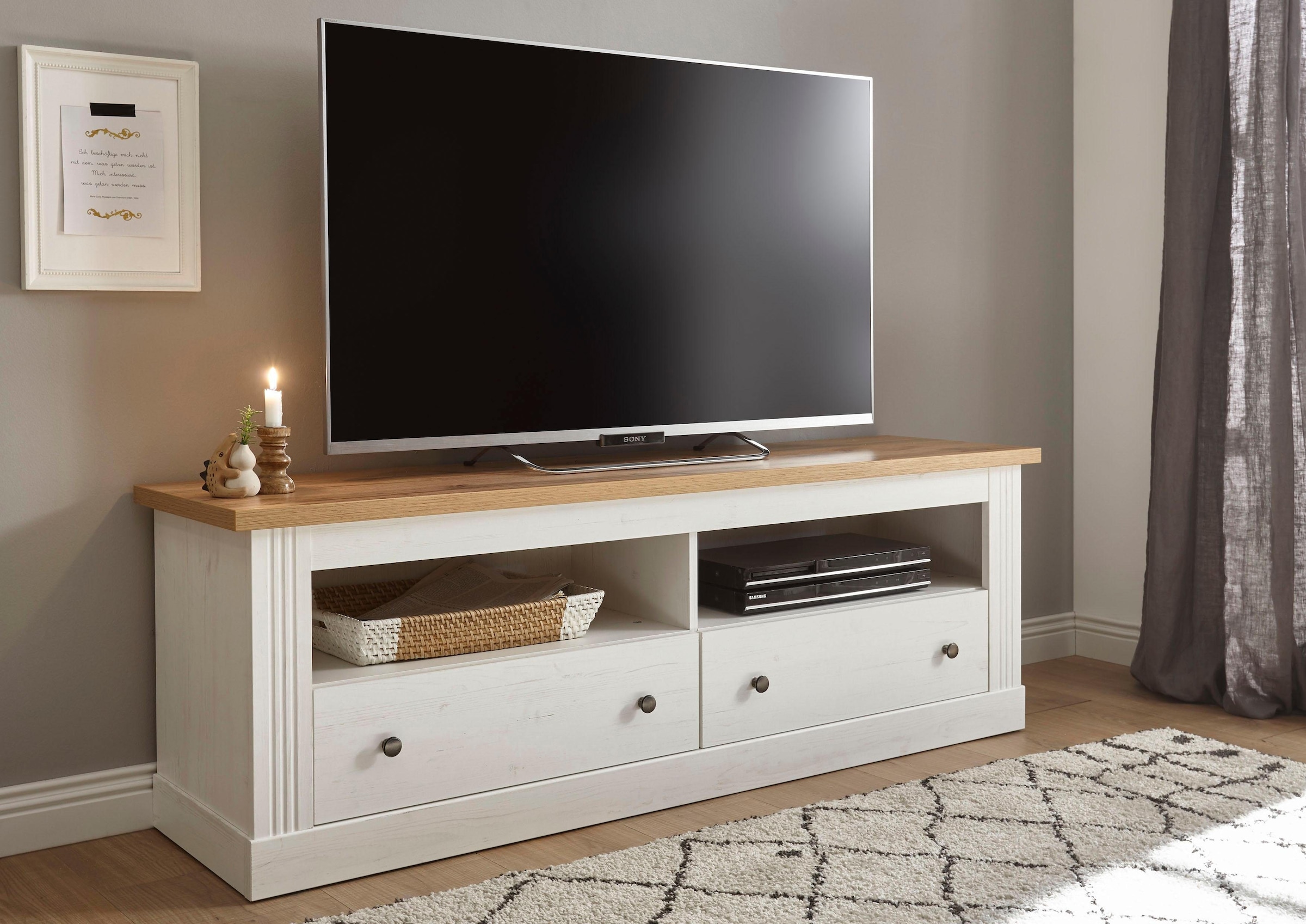 Home affaire Lowboard »Westminster TOPSELLER!«, (Breite ca. 152cm), Fernsehtisch in romantischem Landhausstil