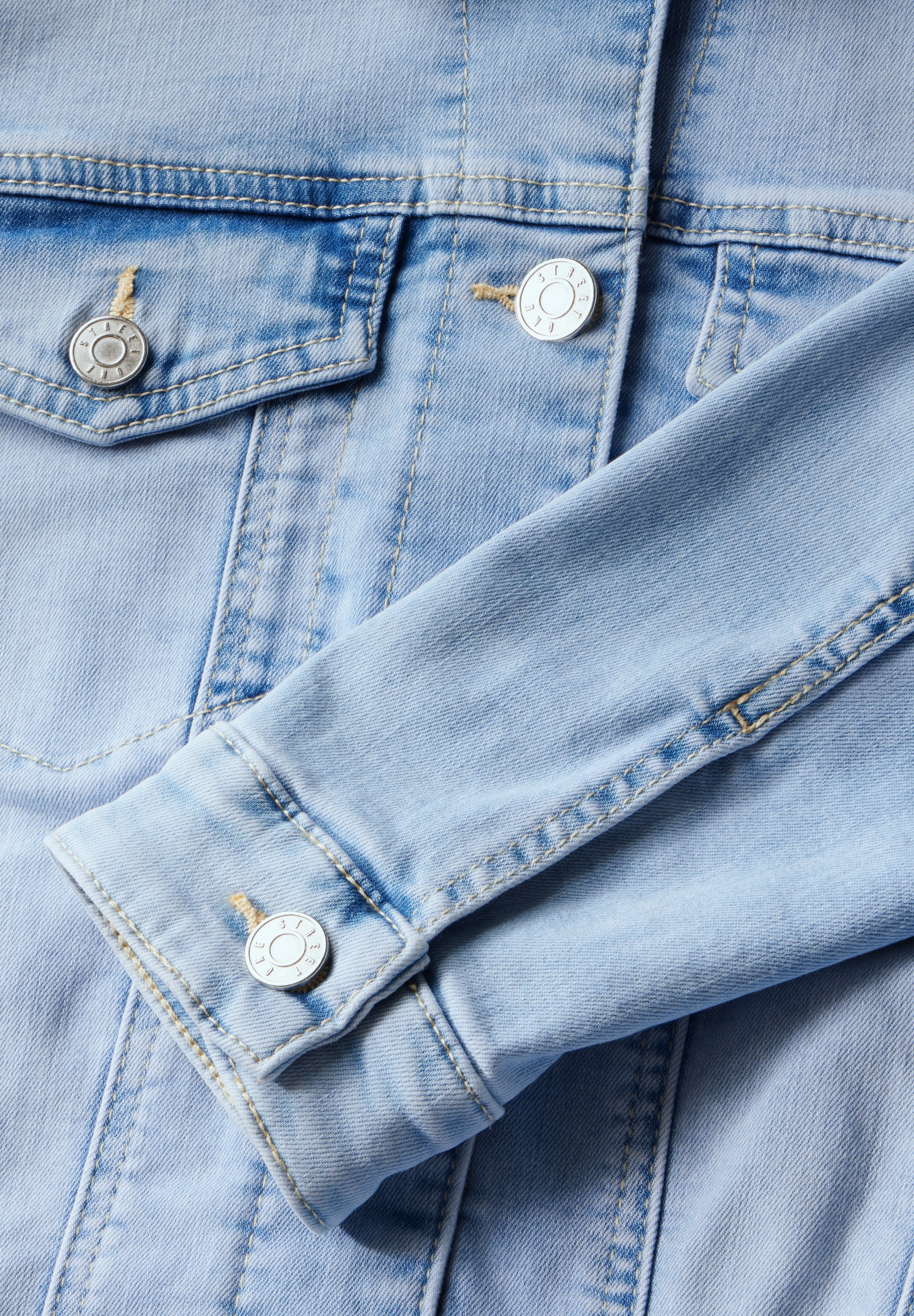 STREET ONE Jeansjacke, ohne Kapuze, im Bleached-Look