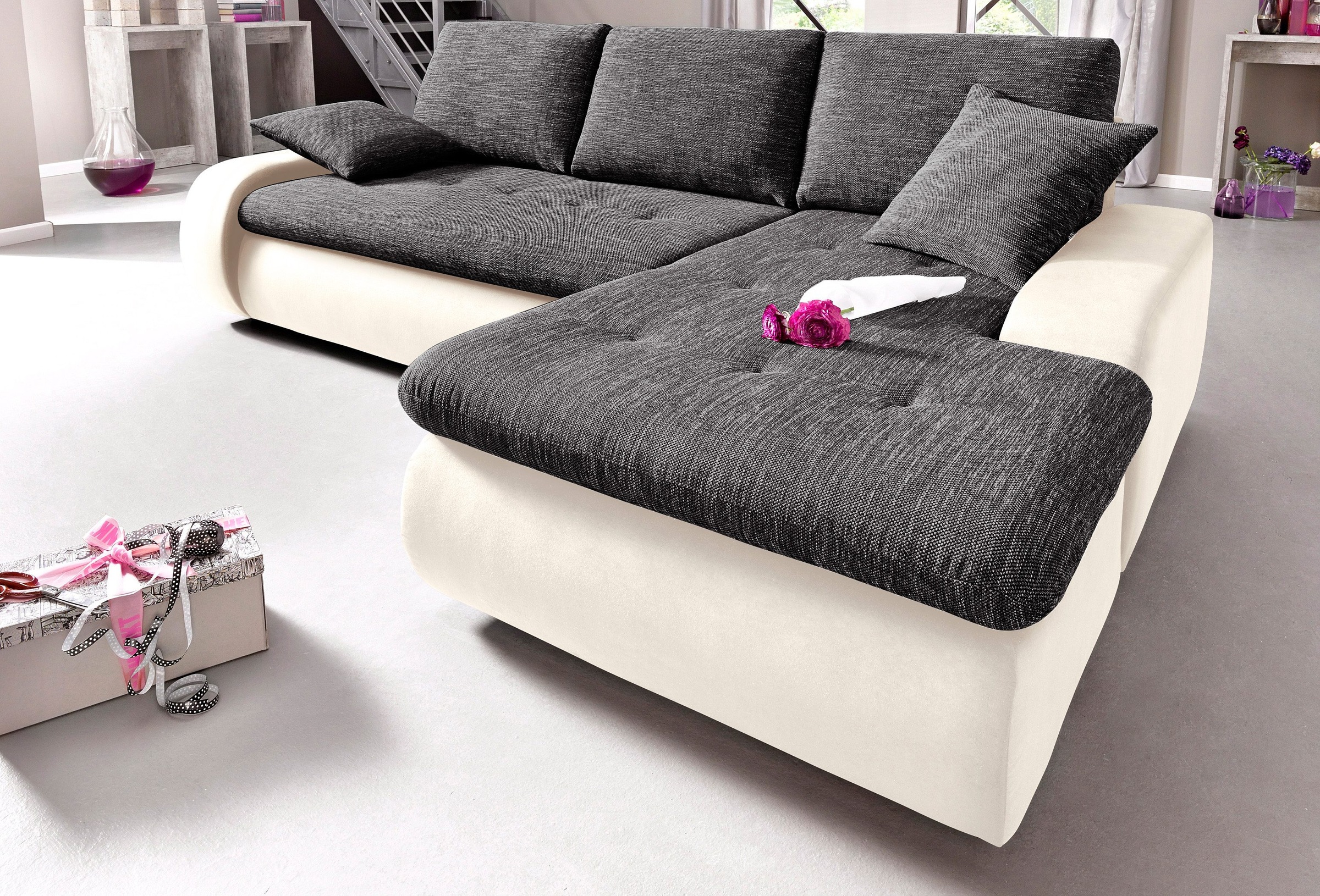 TRENDMANUFAKTUR Ecksofa »Indie, modern und bequem, Materialmix, OTTOs Choic günstig online kaufen