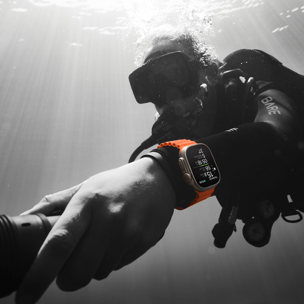 Apple Smartwatch »Watch Ultra 2 GPS 49 mm + Cellular Titanium One-Size«, (Watch OS 10 Ocean Band)