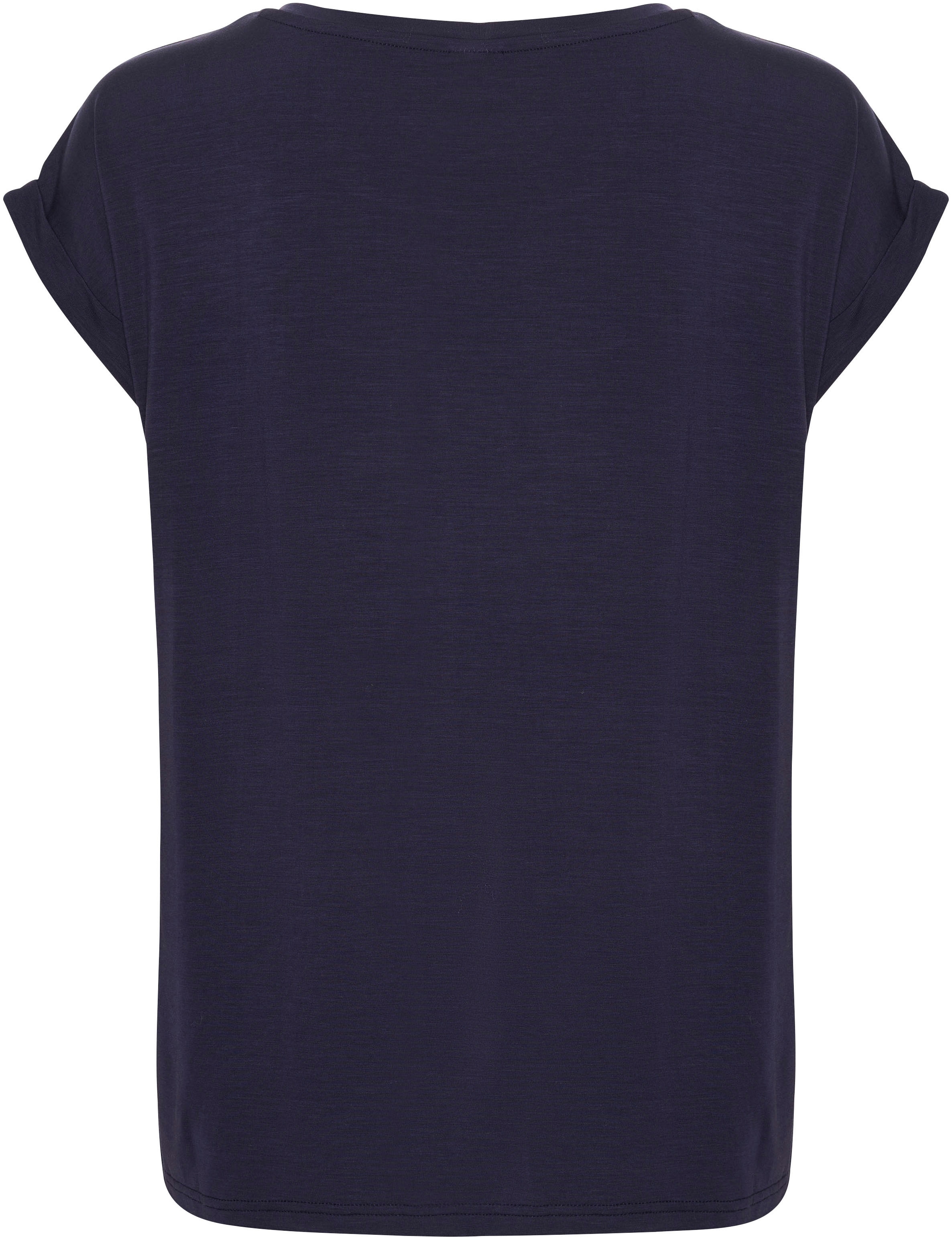 Saint Tropez Rundhalsshirt Basic in edler LYOCELL Qualität