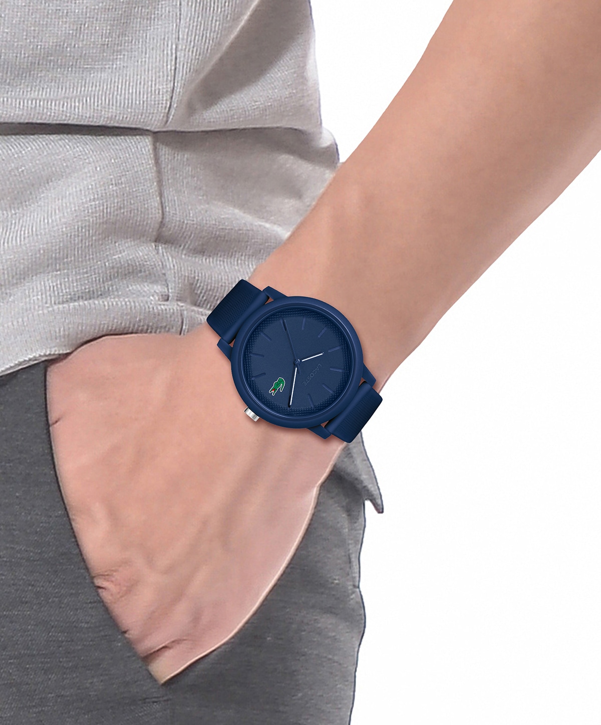 Lacoste Quarzuhr »LACOSTE.12.12«, Armbanduhr, Herrenuhr, Mineralglas, Silikonarmband