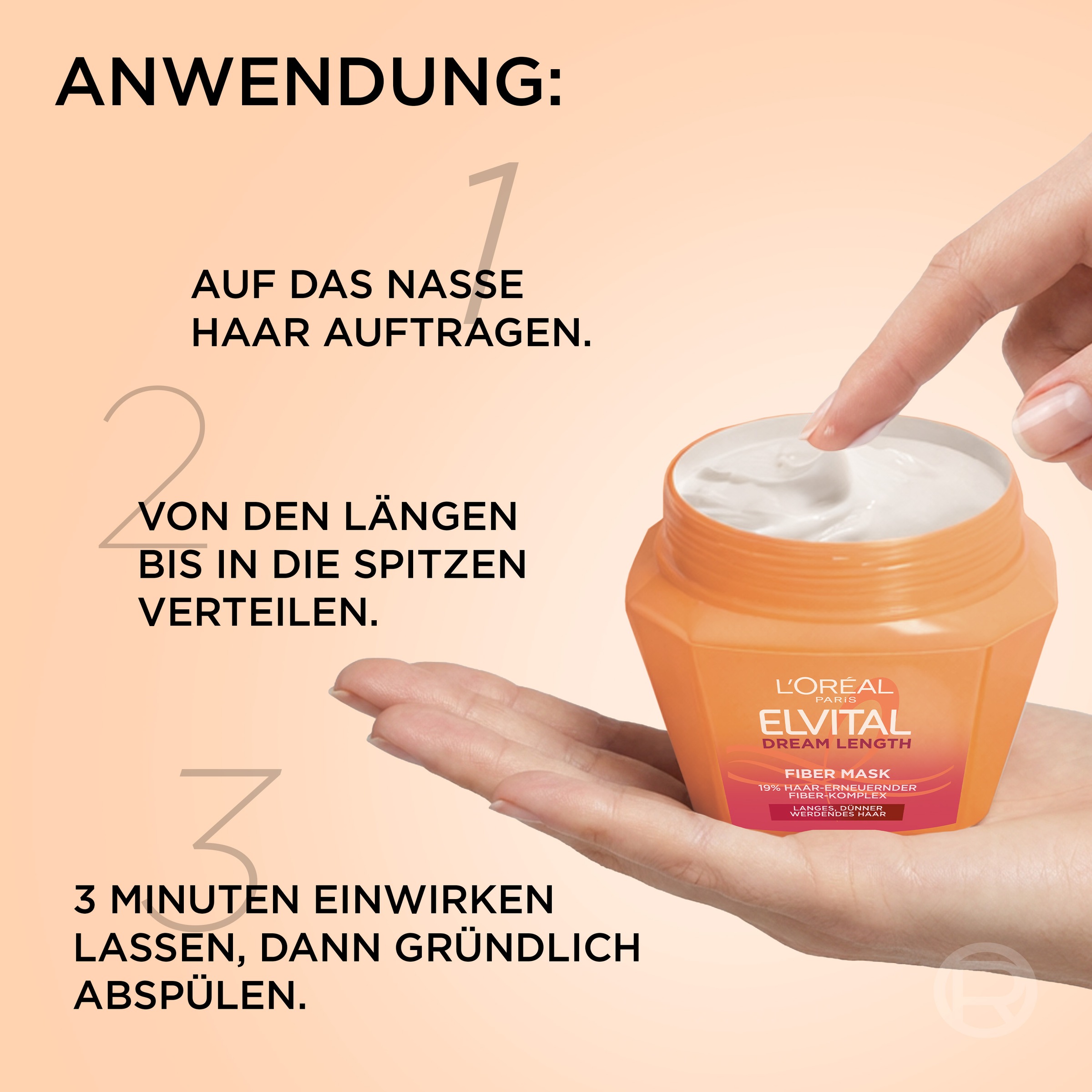 L'ORÉAL PARIS Haarmaske »ELVITAL DREAM LENGTH FIBER MASK« für langes, dünner werdendes Haar