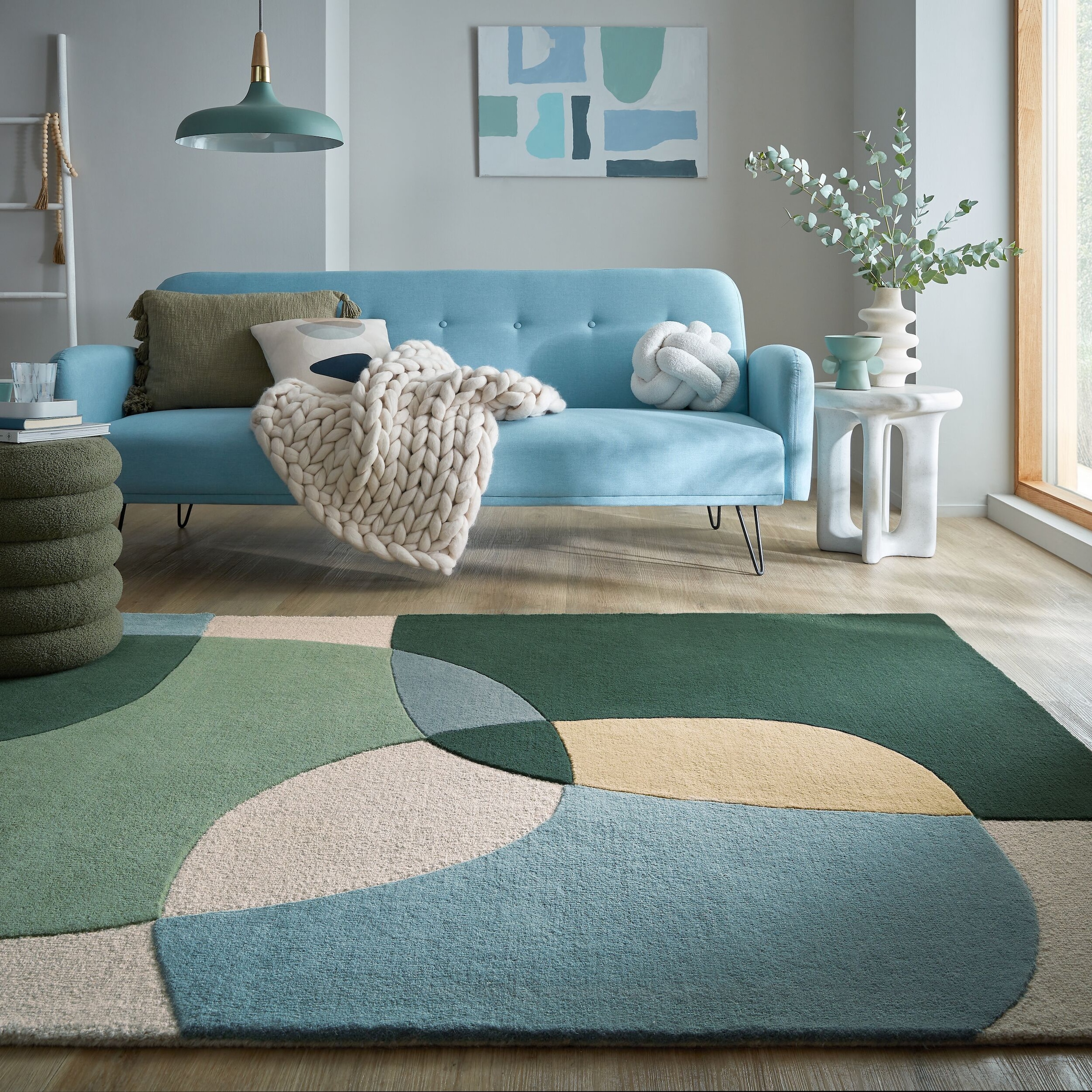 FLAIR RUGS Wollteppich »Glow, gemustert & modern« rechteckig 8 mm Höhe fußbodenheizungsgeeignet, mit Hoch-Tief-Effekt