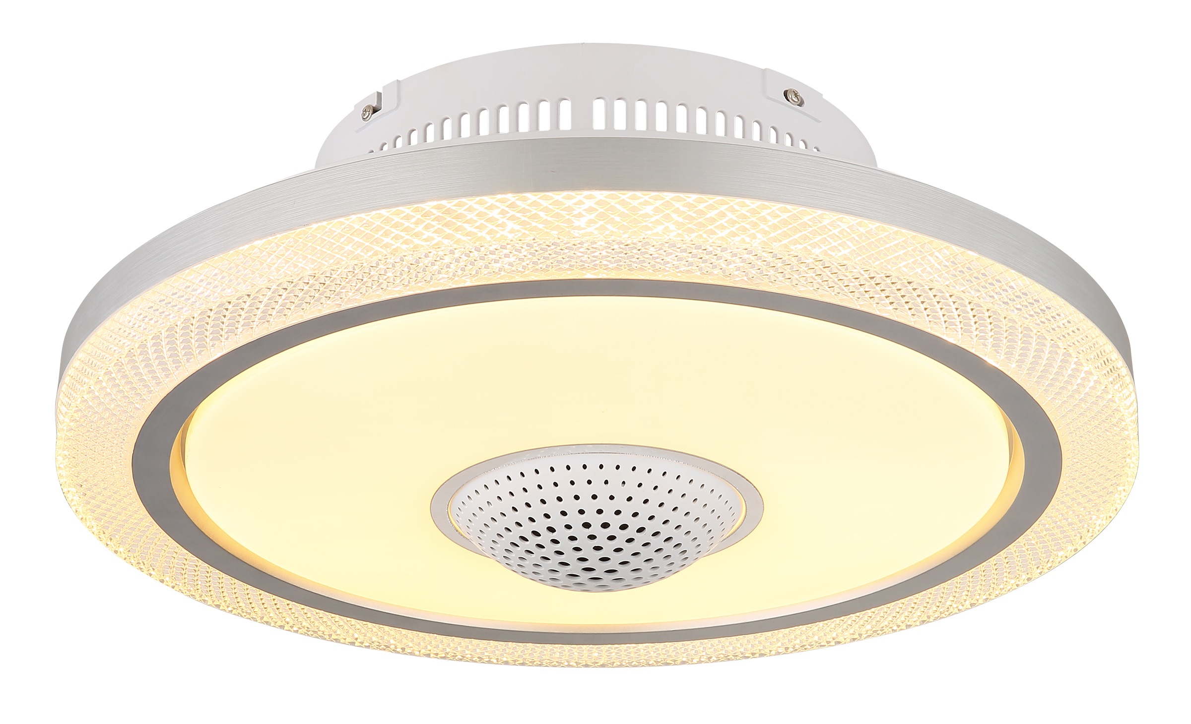 GLOBO LIGHTING Deckenleuchte »SHELLY« LED-Modul 1 Stk. warmweiß - kaltweiß Ventilator weiß Kristalleffekt Funktionen elegant Wohnraum