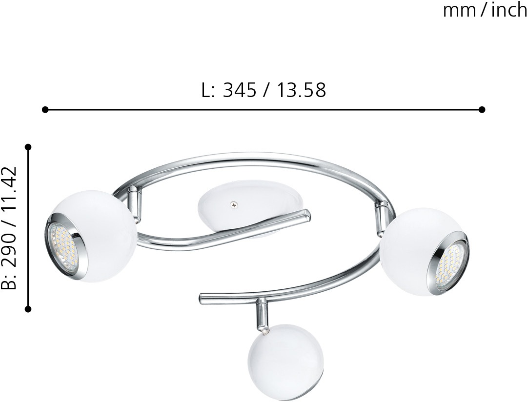 EGLO LED Deckenspots »BIMEDA«, 3 flammig, Leuchtmittel LED-Board-GU10   LED günstig online kaufen