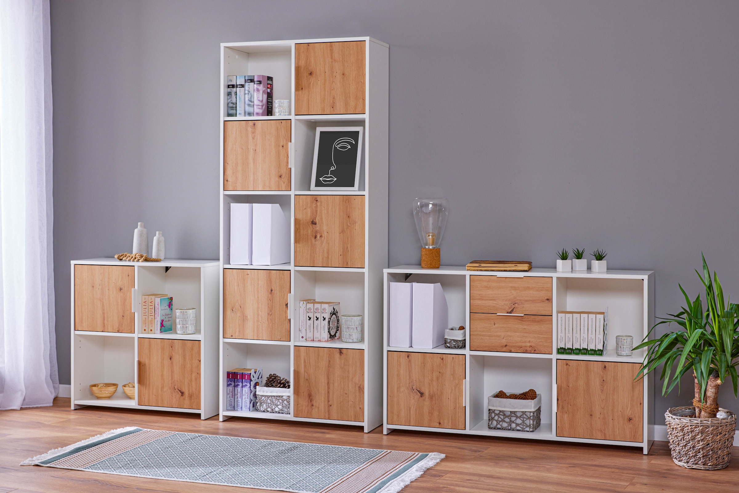 Inter Link Bücherregal »Bücherregal Pepeto« 1 Stk. tlg. Modular, individuelle Gestaltung, BxTxH: ca. 77 x 30 x 185 cm