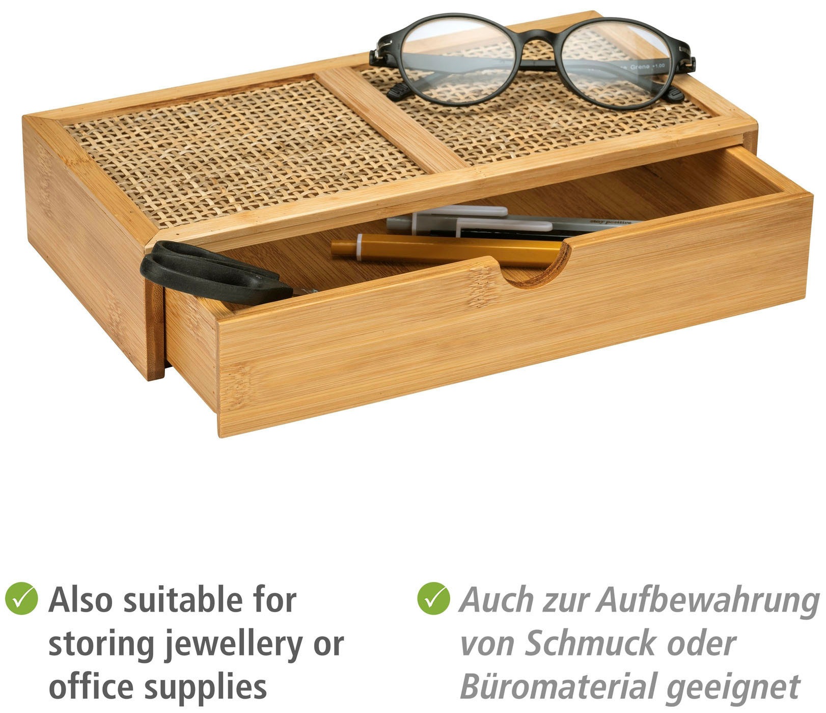 WENKO Badorganizer »Allegre« mit Schublade, aus Bambus und Rattan