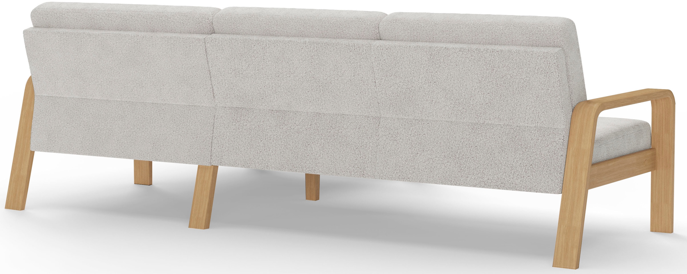 sit&more Ecksofa »Kolding L-Form«, Armlehnen aus Buchenholz in natur, verschiedene Bezüge und Farben