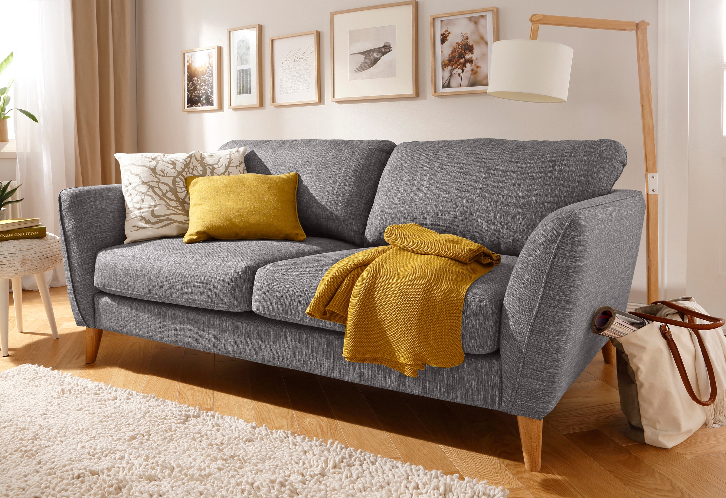 Home affaire 3-Sitzer »MARSEILLE 3er Sofa 206 cm, Cord, Flachgewebe, Strukt günstig online kaufen
