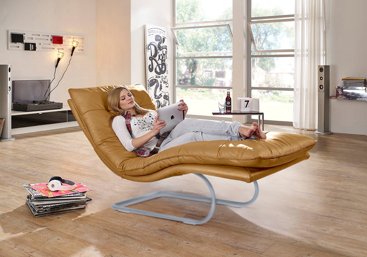 W.SCHILLIG Relaxliege »daily dreams«, in Waffelkissen-Optik, wahlweise mit Motor, silber matt, in 2 Breiten