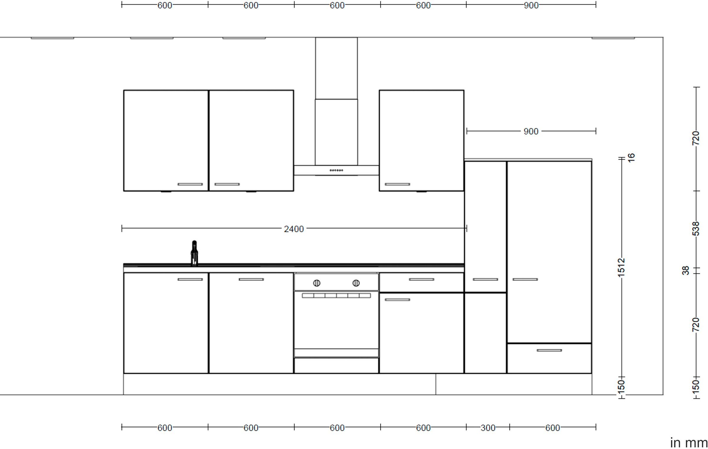 nobilia® Küchenzeile »"Flash I"«, vormontiert, Ausrichtung wählbar, Breite 330 cm, wahlw. mit E-Geräten
