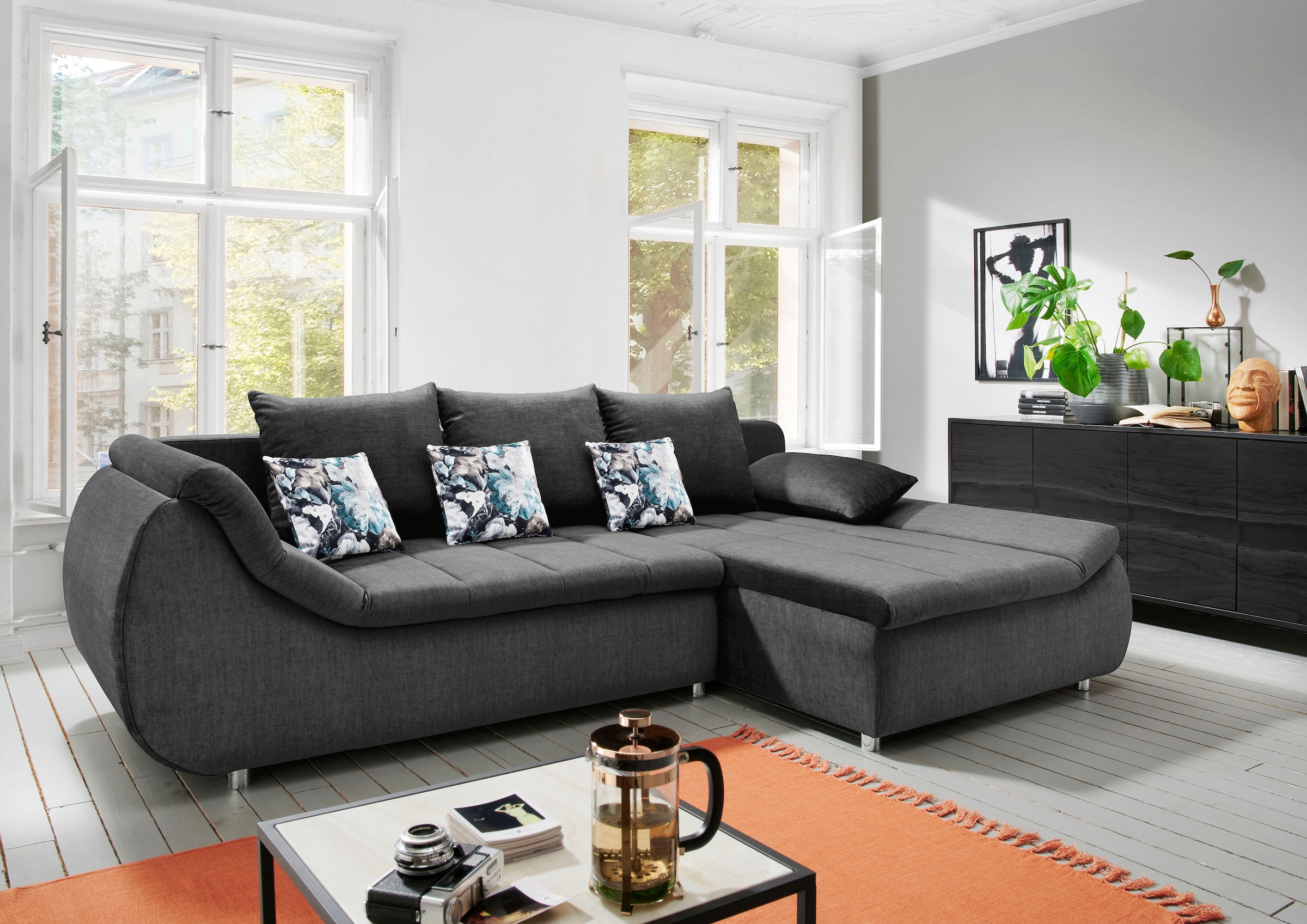 INOSIGN Ecksofa »Imola elegant und modern, aktuelle Steppung im Sitz, beque günstig online kaufen