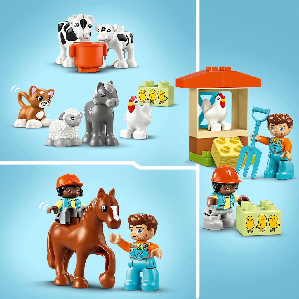 LEGO® Konstruktionsspielsteine »Tierpflege auf dem Bauernhof (10416), LEGO DUPLO Town«, (74 St.), Made in Europe