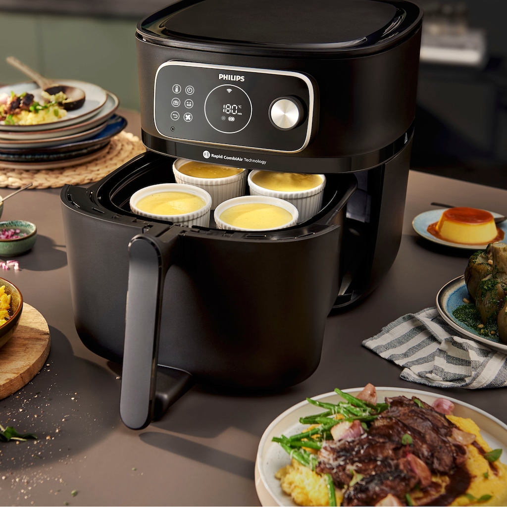 Philips Heißluftfritteuse »Airfryer XXL HD9875/90, 8,3 l«, 2000 W, Fassungsvermögen 8,3 l, mit WiFi Konnektivität, 30 AutoCook Programmen und Warmhaltefunktion