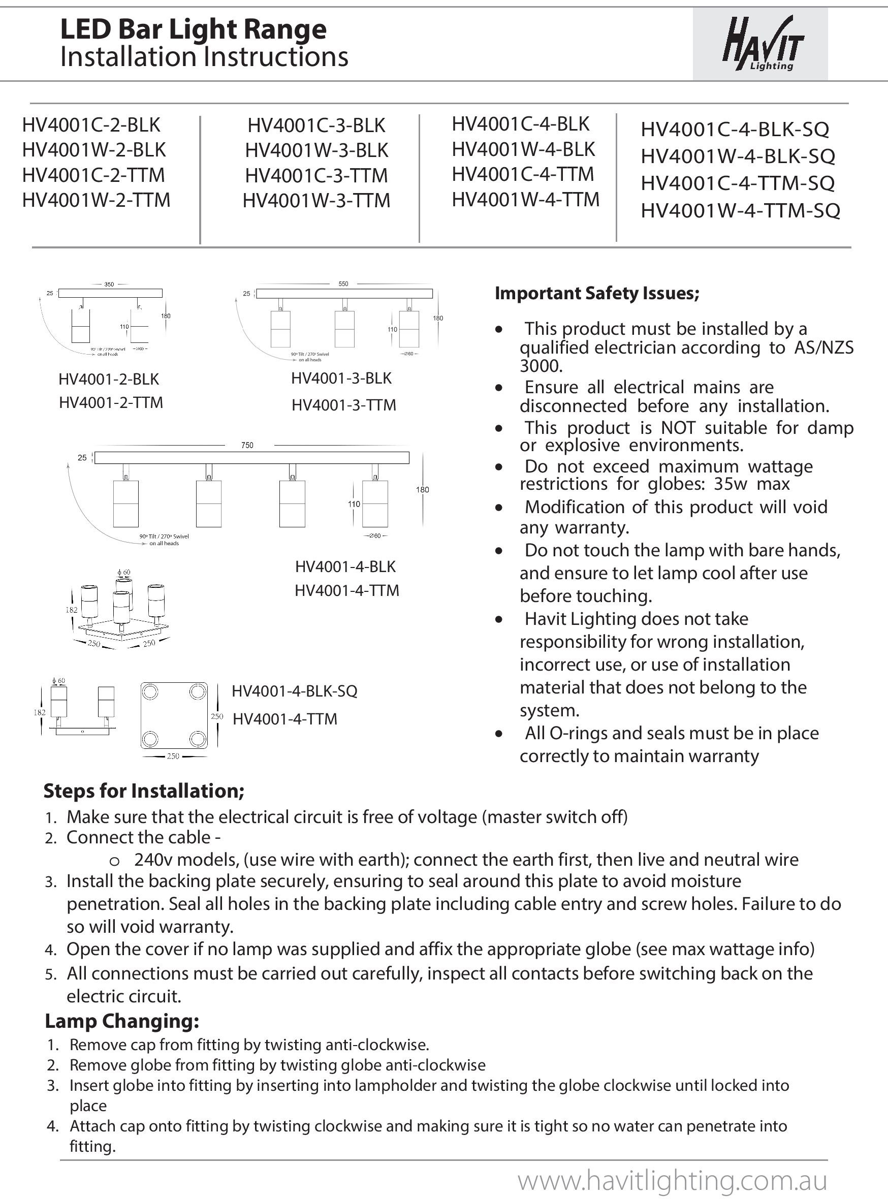 Havit Lighting LED Deckenstrahler »TIVAH«, inkl. 4 x GU10 Leuchtmittel, wec günstig online kaufen