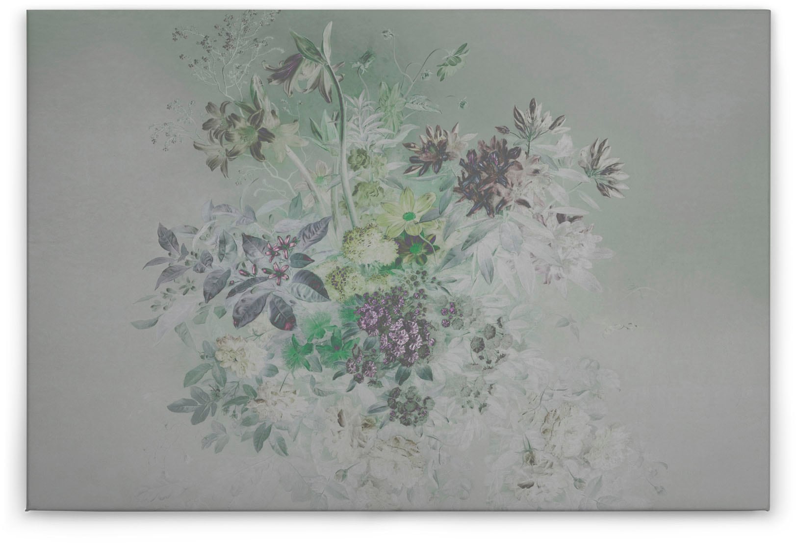 A.S. Création Leinwandbild »bouquet pastel«, Kunst-Blumen-Kinder, (1 St.), Keilrahmen Blumen Floral Grau Pastel Leinwand-Bild Wohnzimmer modern