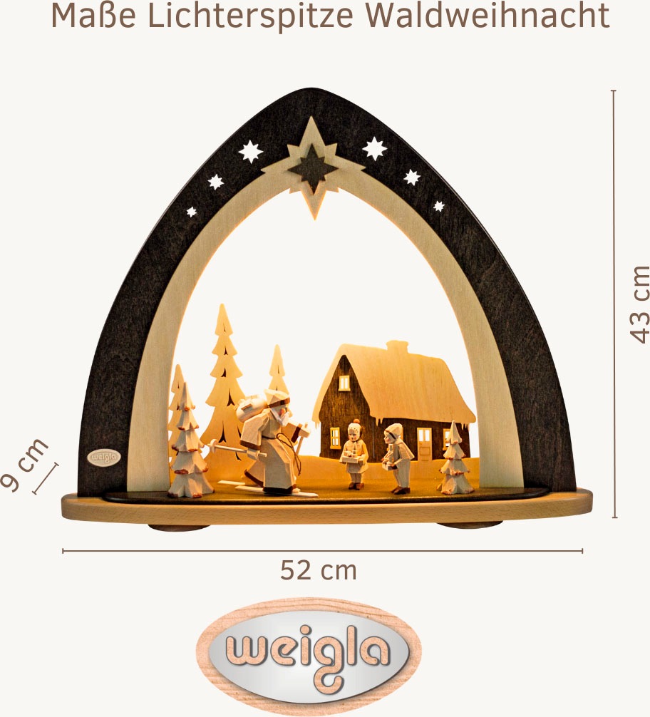 Weigla Lichterbogen »LED Waldweihnacht,handgeschnitzter Figuren,Schwibbogen günstig online kaufen