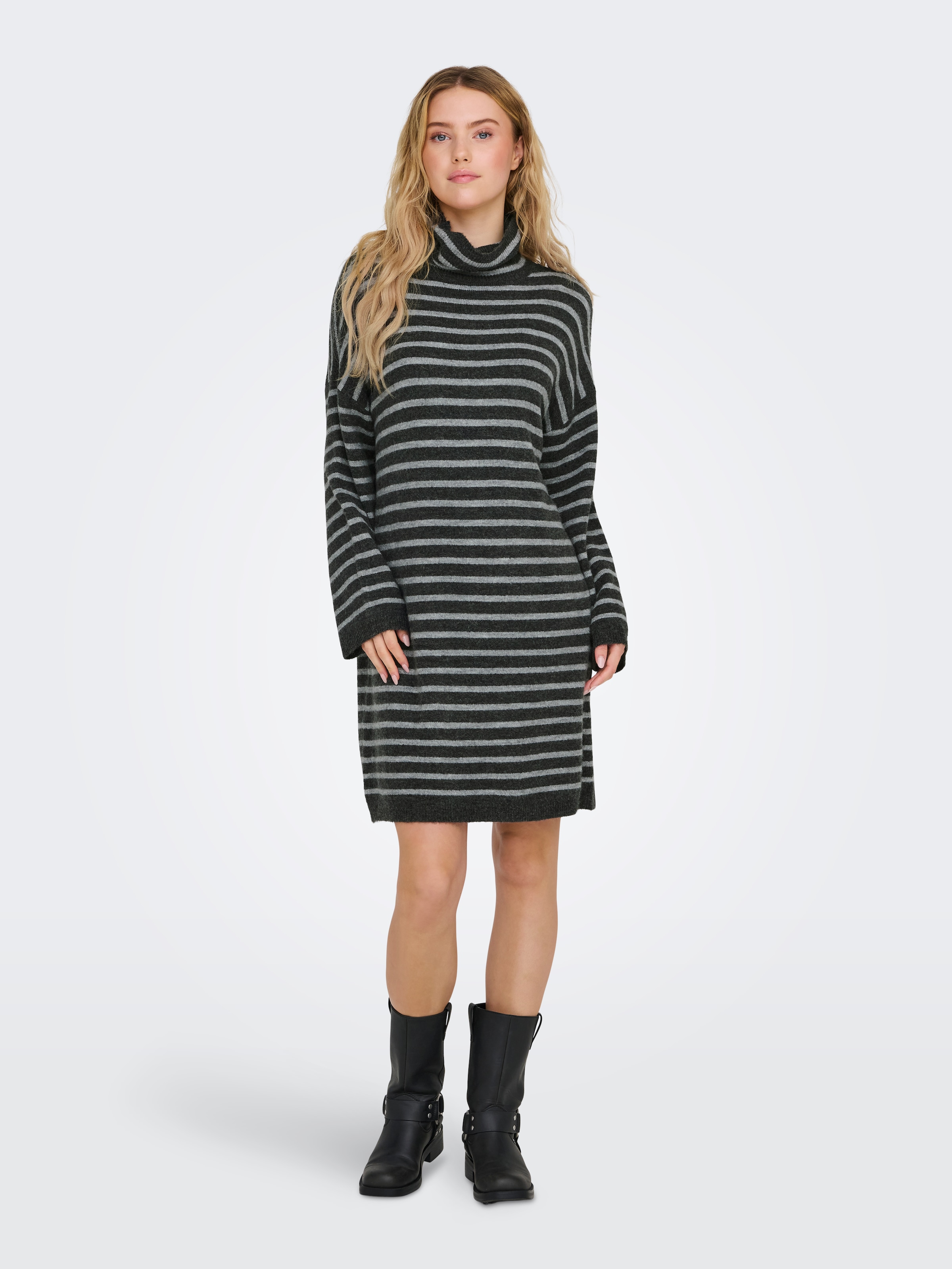 ONLY Strickkleid »ONLTALIO LS STRIPE ROLLNECK DRESS BF KNT«