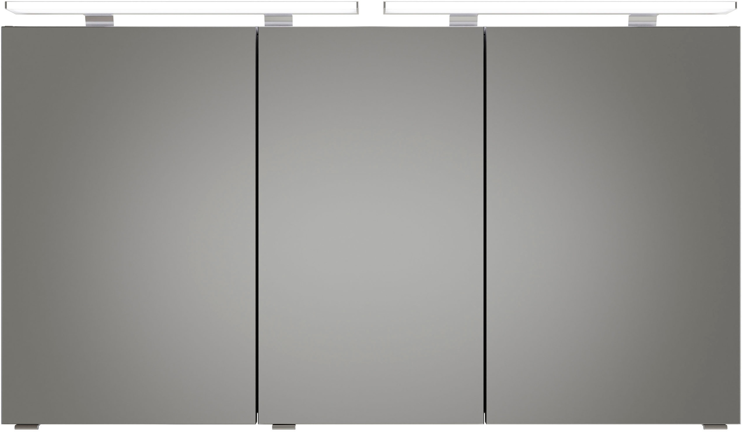 Saphir Badmöbel-Set »Serie 6025 2-teilig Mineralmarmor-Waschtisch mit LED-Spiegelschrank«, (2 St.), Waschplatz 132cm breit, 4 Schubladen, 2 Spiegel-Türen, inkl Türdämpfer