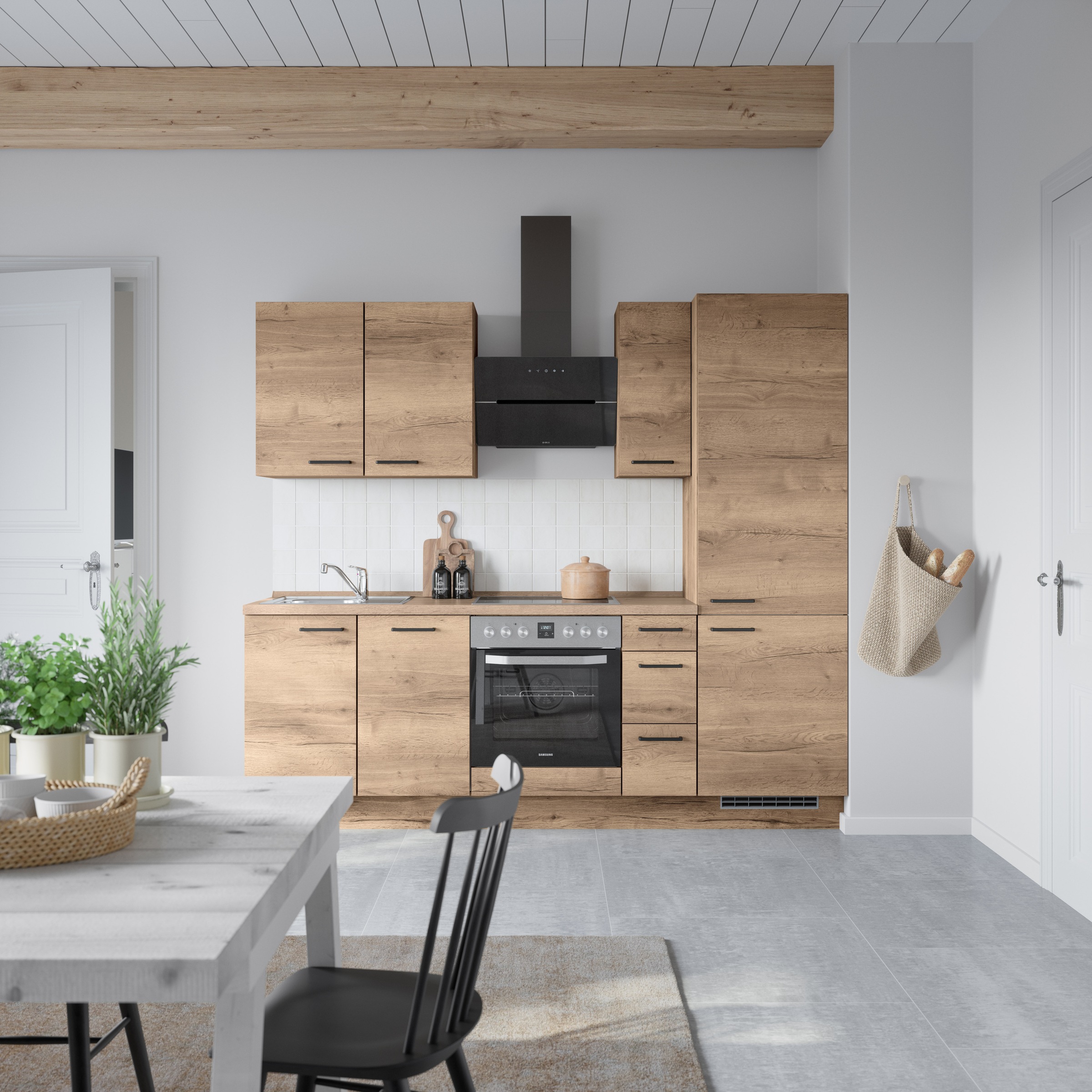 nobilia® Küchenzeile »"Structura II"«, vormontiert, Ausrichtung wählbar, Breite 240 cm, wahlw. mit E-Geräten