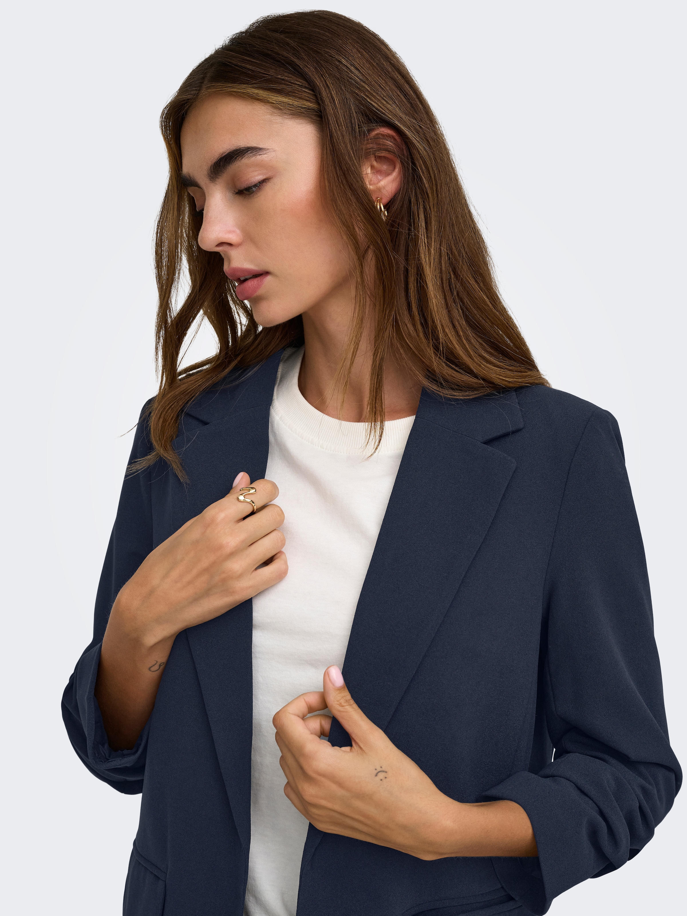 ONLY Longblazer »ONLKALINA 3/4 OPEN BLAZER CC TLR« Materialmix, loose fit
