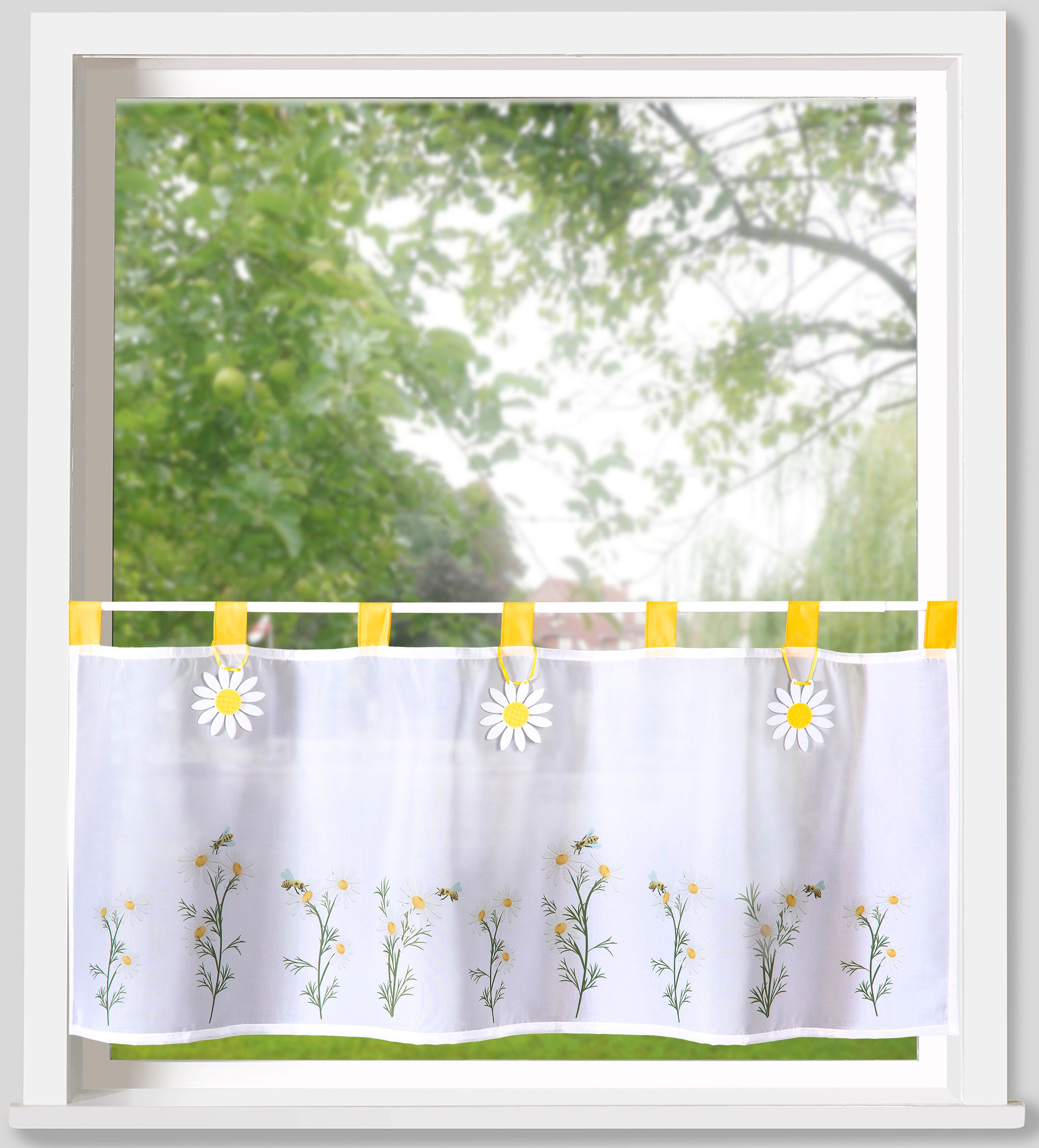 Weckbrodt Scheibengardine »Madita«, (1 St.), Bistro, Voile, floral, bedruck günstig online kaufen